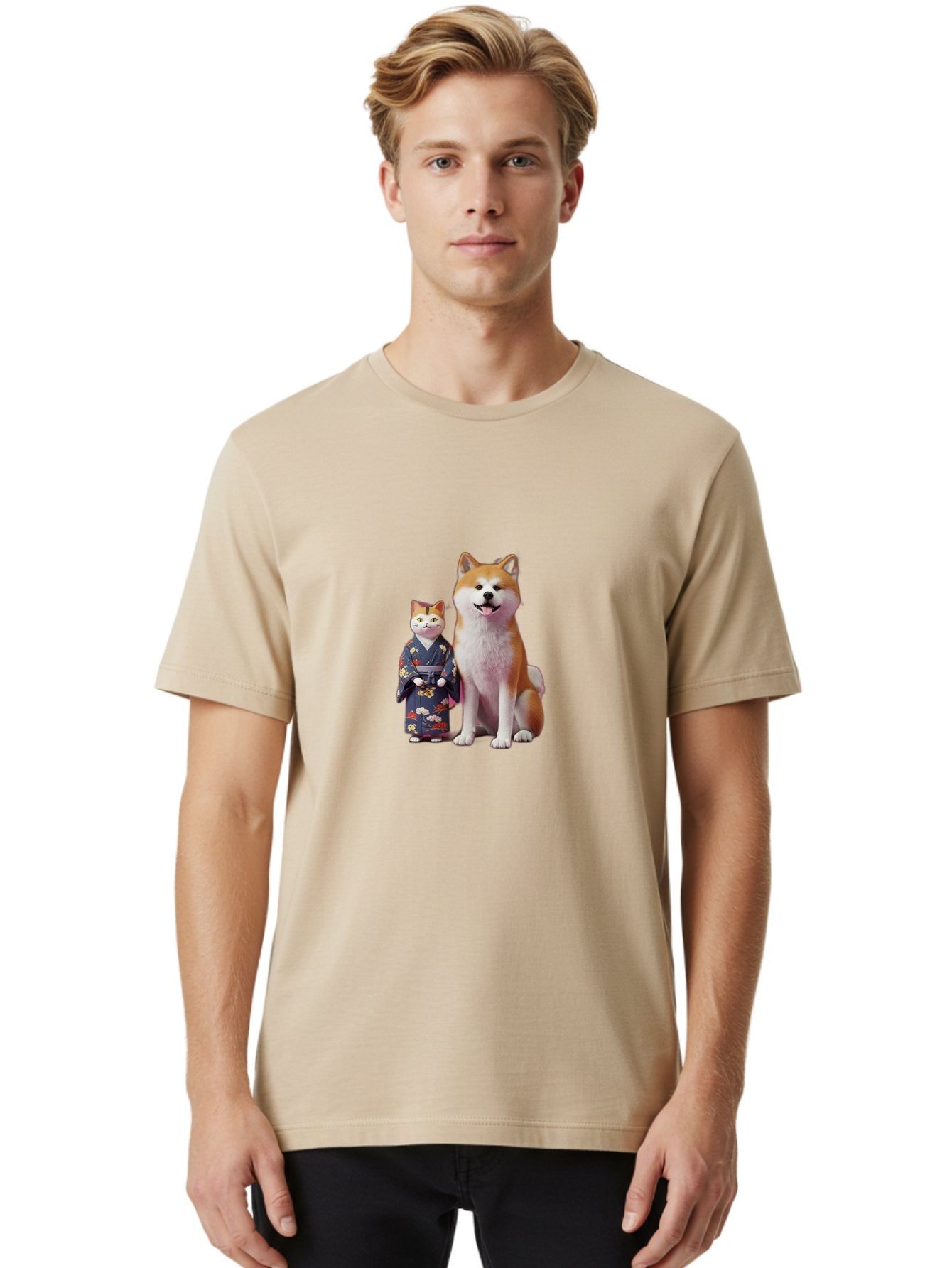 Shiba-Inu-And-Maneki-Neko Men'S Graphic Tee, 100% Cotton, Comfortable Casual Summer Wear, Machine Washable, Vintage Camera, Old Camera, Antique Camera, Black Camera, Classic Photography, Photography Equipment, Nostalgic Device, Film Camera, Bag012 16