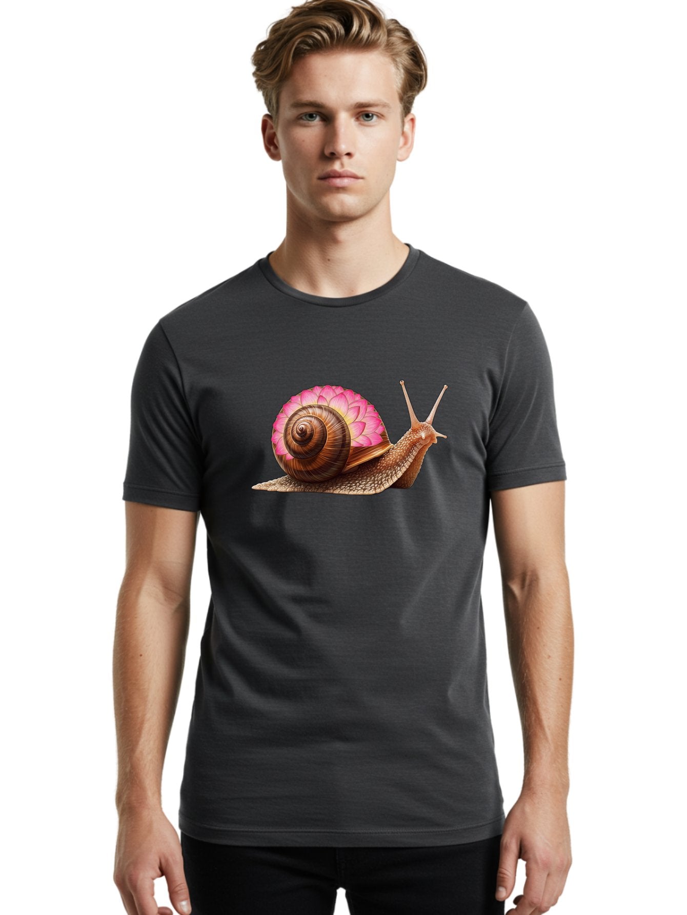 Snail-With-Lotus-Flower-Shell Men'S Graphic Tee, 100% Cotton, Comfortable Casual Summer Wear, Machine Washable, Vintage Camera, Old Camera, Antique Camera, Black Camera, Classic Photography, Photography Equipment, Nostalgic Device, Bag023 24