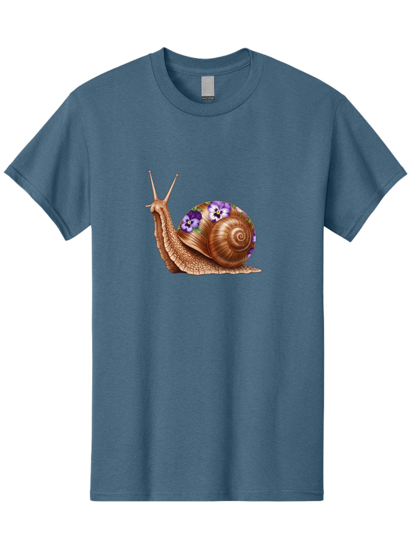 Snail-With-Purple-Flowers-1 Men'S Graphic Tee, 100% Cotton, Comfortable Casual Summer Wear, Machine Washable, Vintage Camera, Old Camera, Antique Camera, Black Camera, Classic Photography, Photography Equipment, Nostalgic Device, Film Camera, Bag025 12