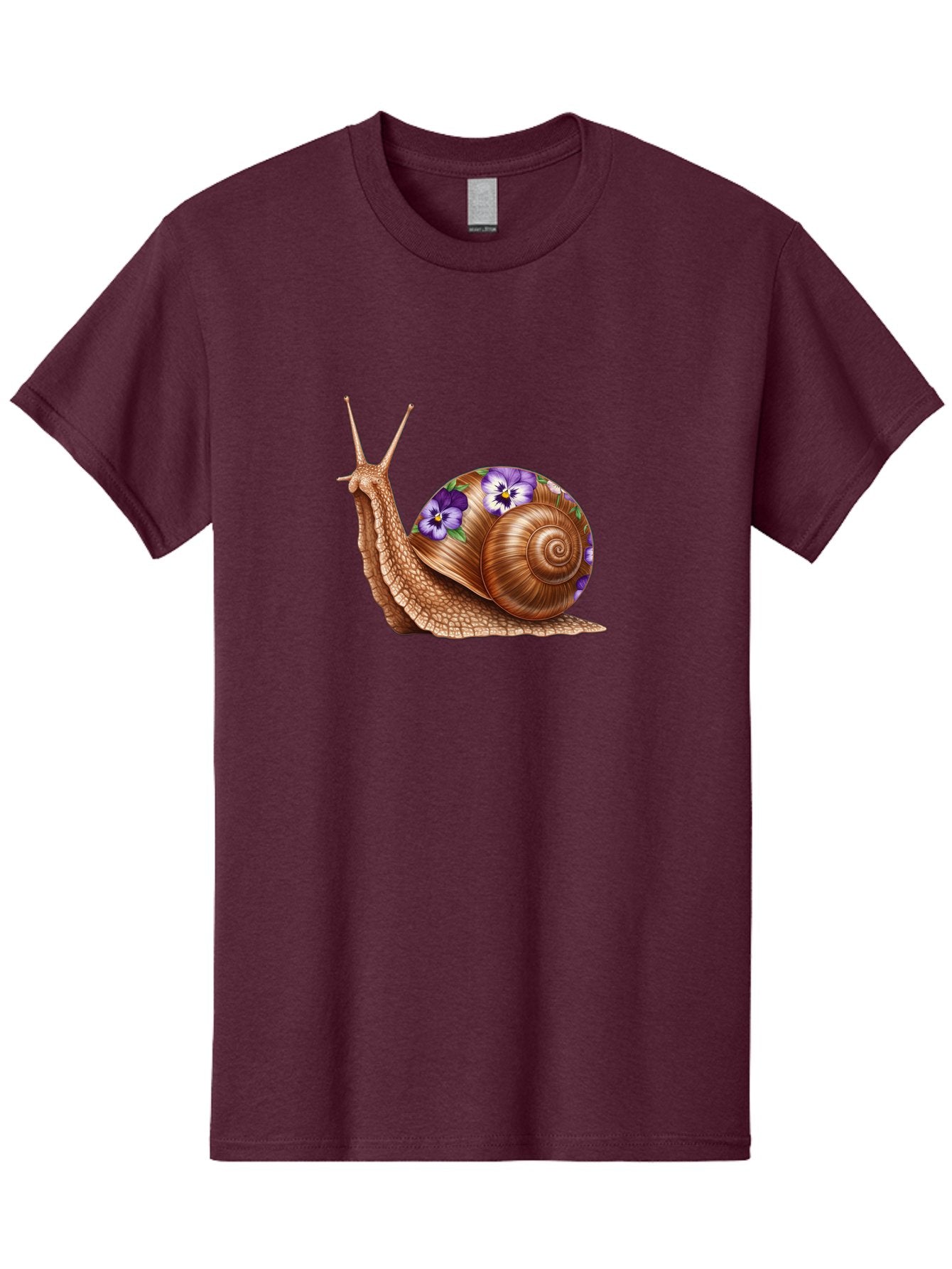 Snail-With-Purple-Flowers-1 Men'S Graphic Tee, 100% Cotton, Comfortable Casual Summer Wear, Machine Washable, Vintage Camera, Old Camera, Antique Camera, Black Camera, Classic Photography, Photography Equipment, Nostalgic Device, Film Camera, Bag025 15
