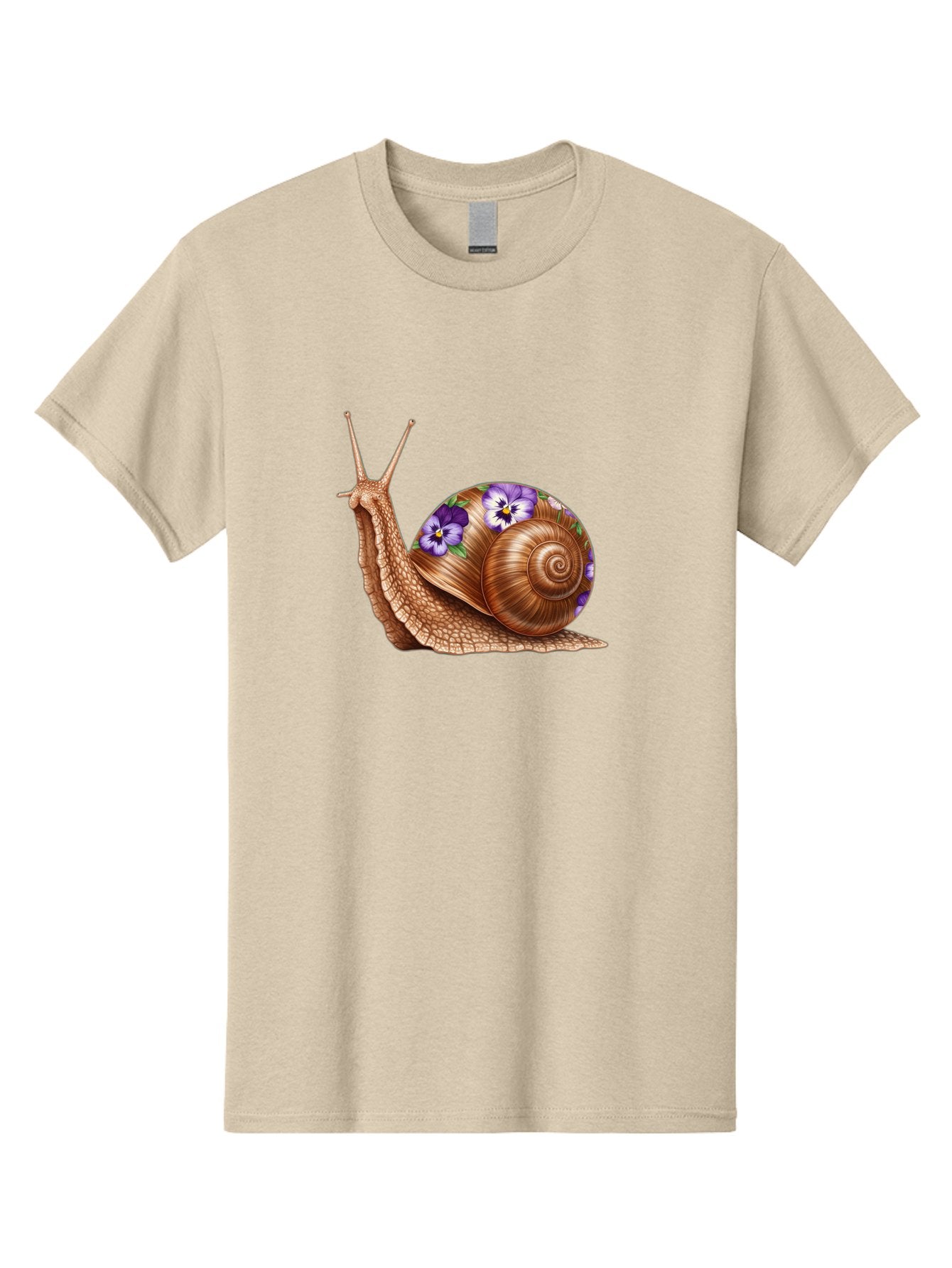 Snail-With-Purple-Flowers-1 Men'S Graphic Tee, 100% Cotton, Comfortable Casual Summer Wear, Machine Washable, Vintage Camera, Old Camera, Antique Camera, Black Camera, Classic Photography, Photography Equipment, Nostalgic Device, Film Camera, Bag025 4