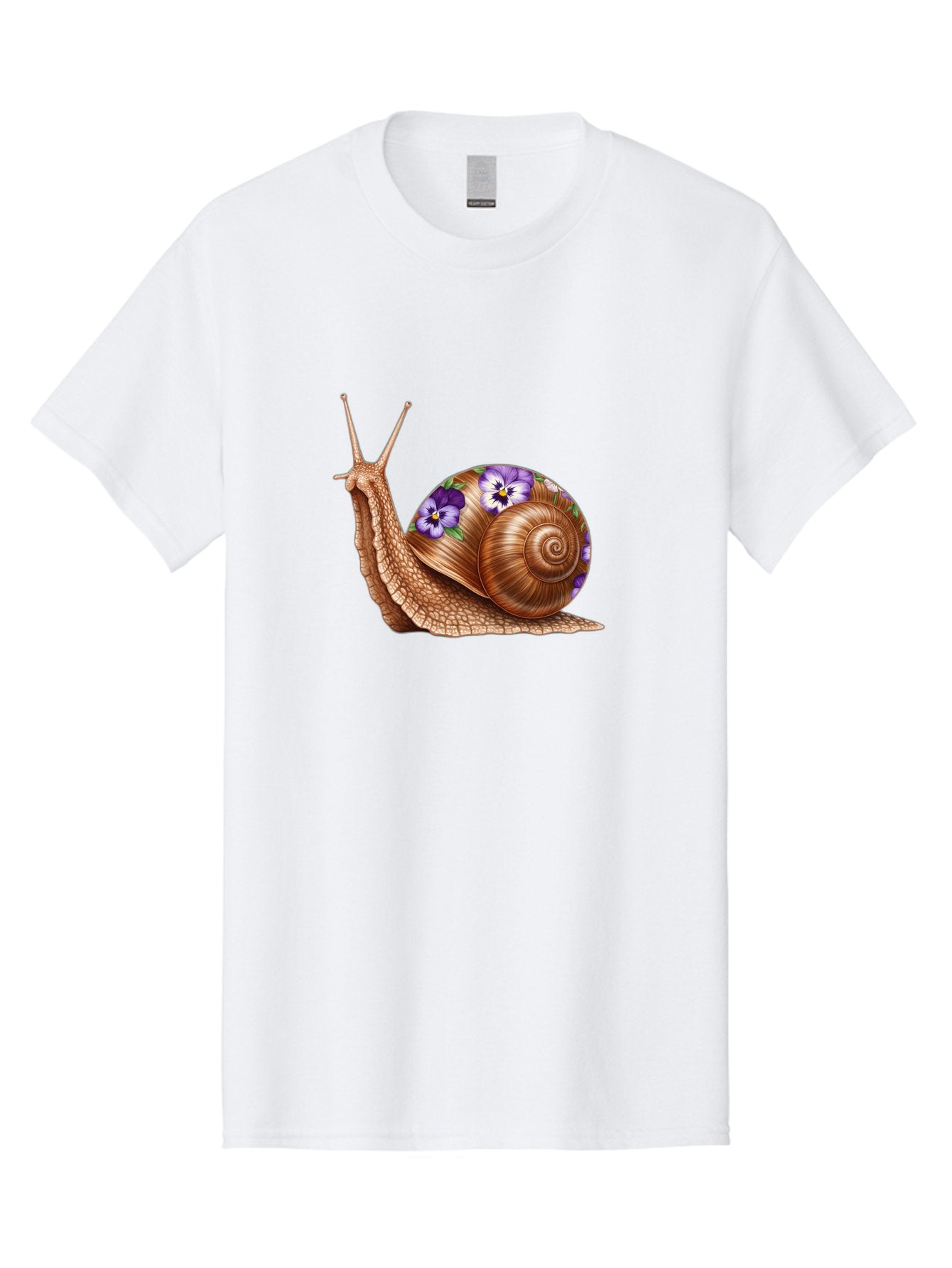 Snail-With-Purple-Flowers-1 Men'S Graphic Tee, 100% Cotton, Comfortable Casual Summer Wear, Machine Washable, Vintage Camera, Old Camera, Antique Camera, Black Camera, Classic Photography, Photography Equipment, Nostalgic Device, Film Camera, Bag025 7