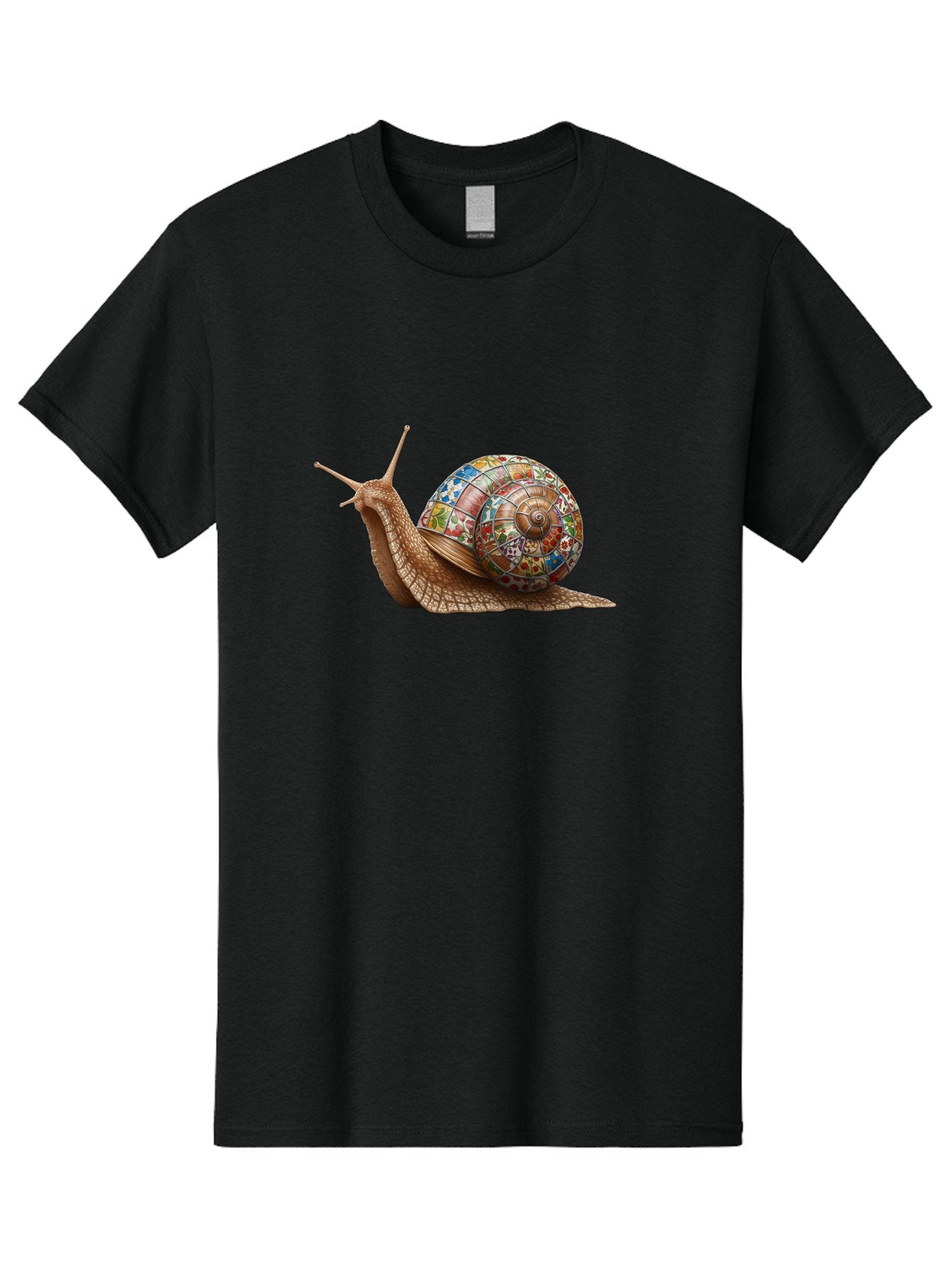 Snail-With-Stained-Glass-Shell Men'S Graphic Tee, 100% Cotton, Comfortable Casual Summer Wear, Machine Washable, Vintage Camera, Old Camera, Antique Camera, Black Camera, Classic Photography, Photography Equipment, Nostalgic Device, Bag028 7