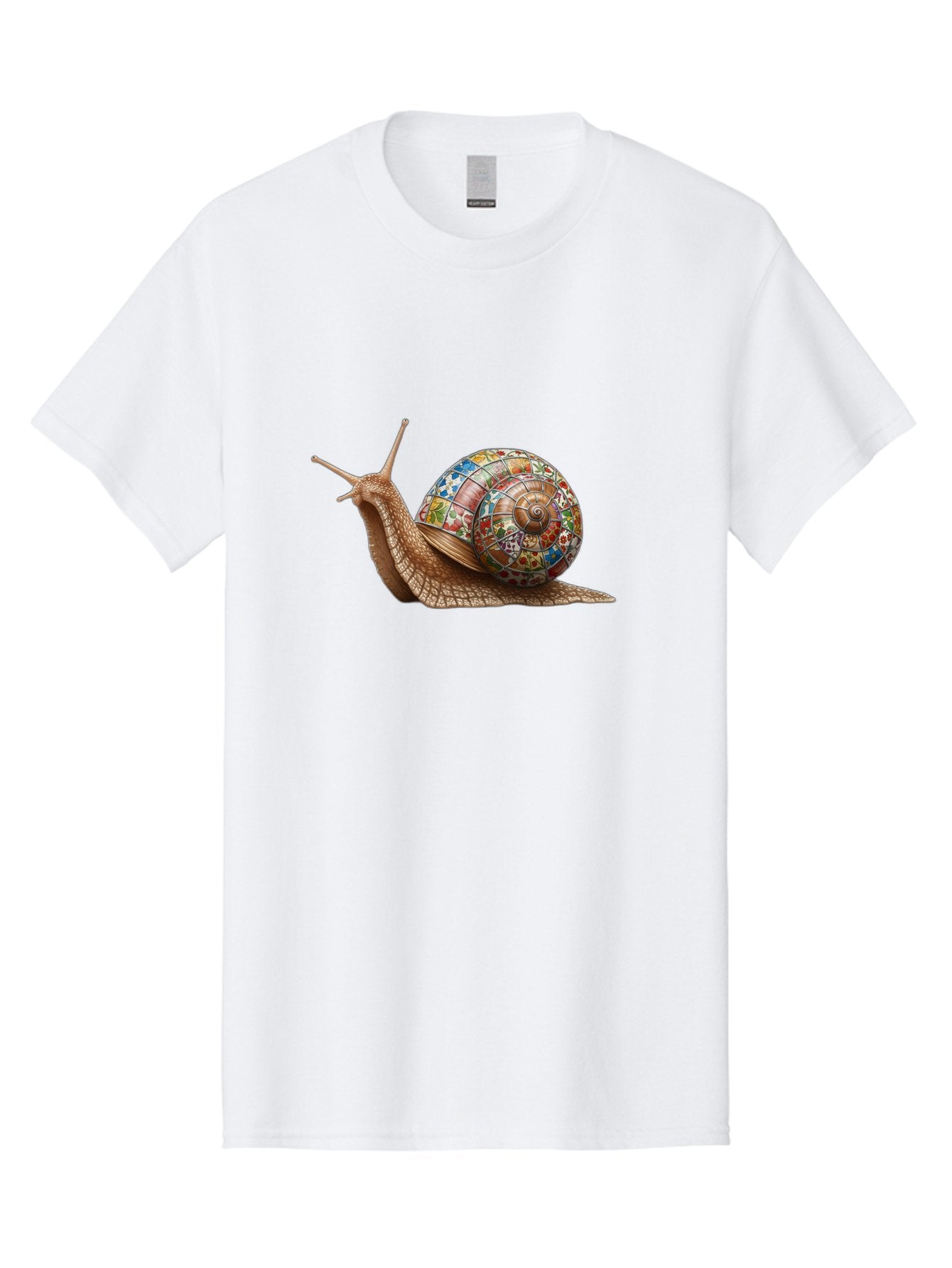 Snail-With-Stained-Glass-Shell Men'S Graphic Tee, 100% Cotton, Comfortable Casual Summer Wear, Machine Washable, Vintage Camera, Old Camera, Antique Camera, Black Camera, Classic Photography, Photography Equipment, Nostalgic Device, Bag028 3