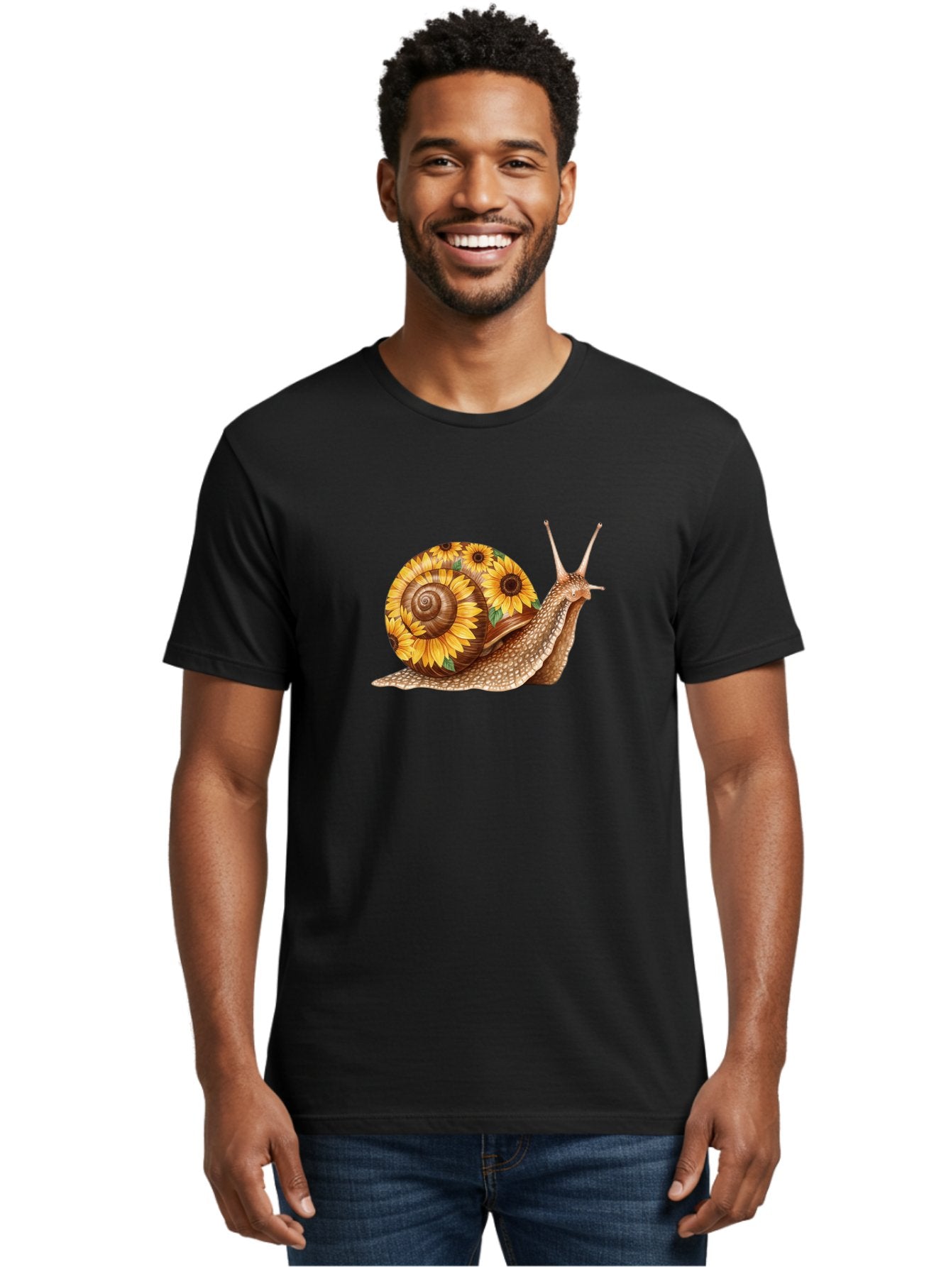 Snail-With-Sunflowers Men'S Graphic Tee, 100% Cotton, Comfortable Casual Summer Wear, Machine Washable, Vintage Camera, Old Camera, Antique Camera, Black Camera, Classic Photography, Photography Equipment, Nostalgic Device, Film Camera, Bag029 19