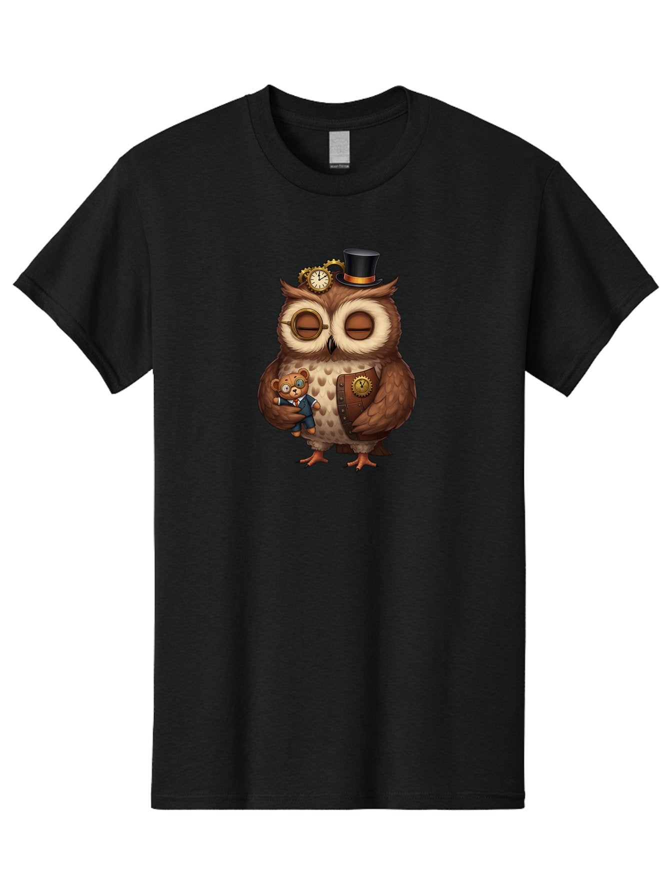 Steampunk-Owl Men'S Graphic Tee, 100% Cotton, Comfortable Casual Summer Wear, Machine Washable, Vintage Camera, Old Camera, Antique Camera, Black Camera, Classic Photography, Photography Equipment, Nostalgic Device, Film Camera, Camera Art Bag034 3