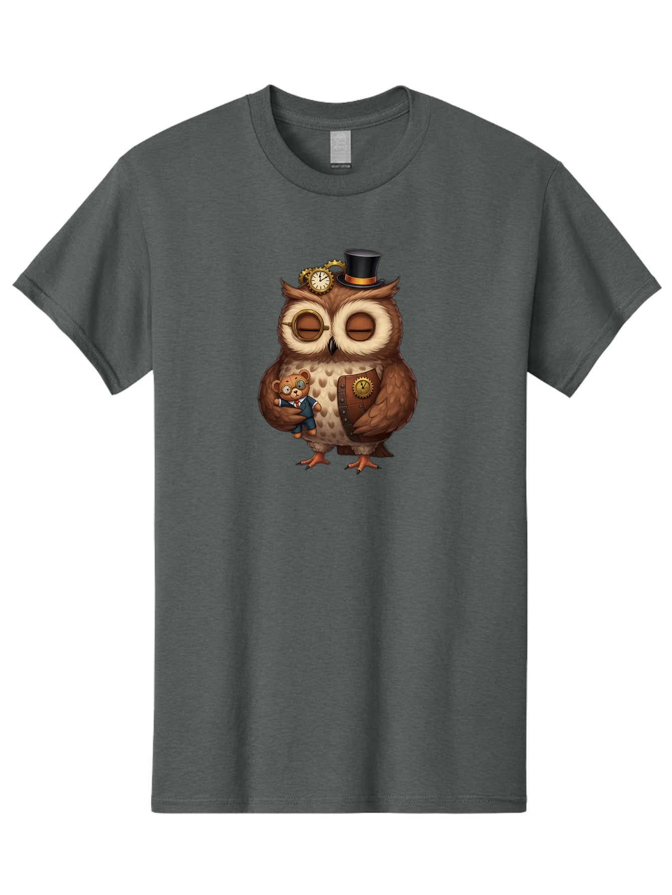Steampunk-Owl Men'S Graphic Tee, 100% Cotton, Comfortable Casual Summer Wear, Machine Washable, Vintage Camera, Old Camera, Antique Camera, Black Camera, Classic Photography, Photography Equipment, Nostalgic Device, Film Camera, Camera Art Bag034 13