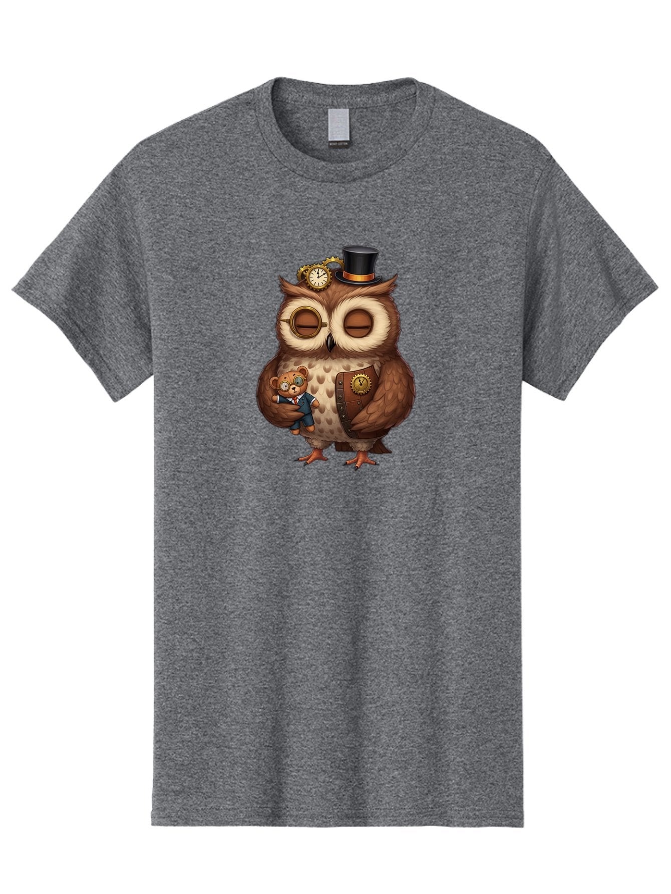 Steampunk-Owl Men'S Graphic Tee, 100% Cotton, Comfortable Casual Summer Wear, Machine Washable, Vintage Camera, Old Camera, Antique Camera, Black Camera, Classic Photography, Photography Equipment, Nostalgic Device, Film Camera, Camera Art Bag034 4