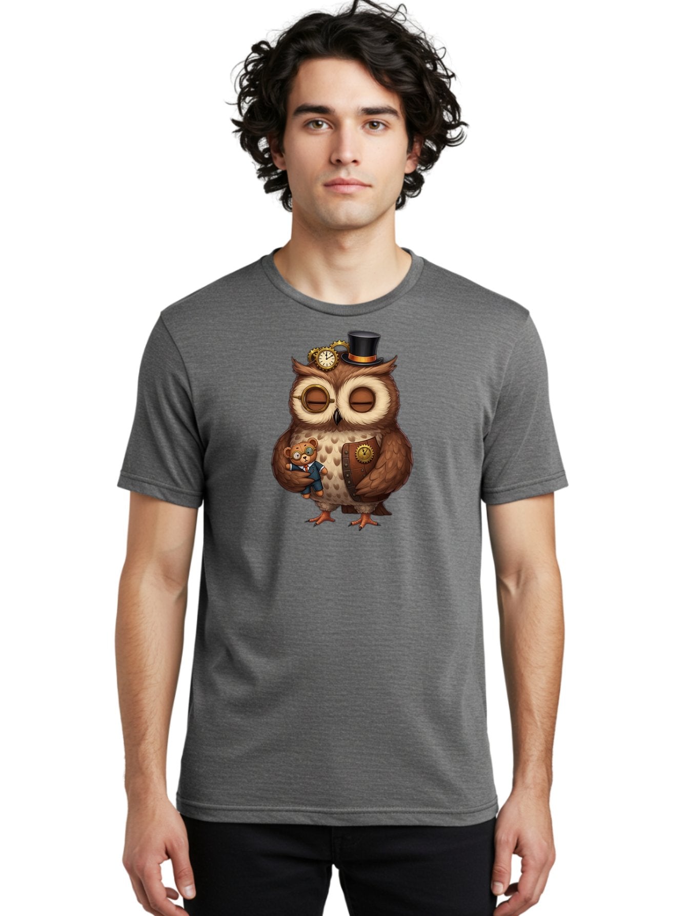 Steampunk-Owl Men'S Graphic Tee, 100% Cotton, Comfortable Casual Summer Wear, Machine Washable, Vintage Camera, Old Camera, Antique Camera, Black Camera, Classic Photography, Photography Equipment, Nostalgic Device, Film Camera, Camera Art Bag034 18
