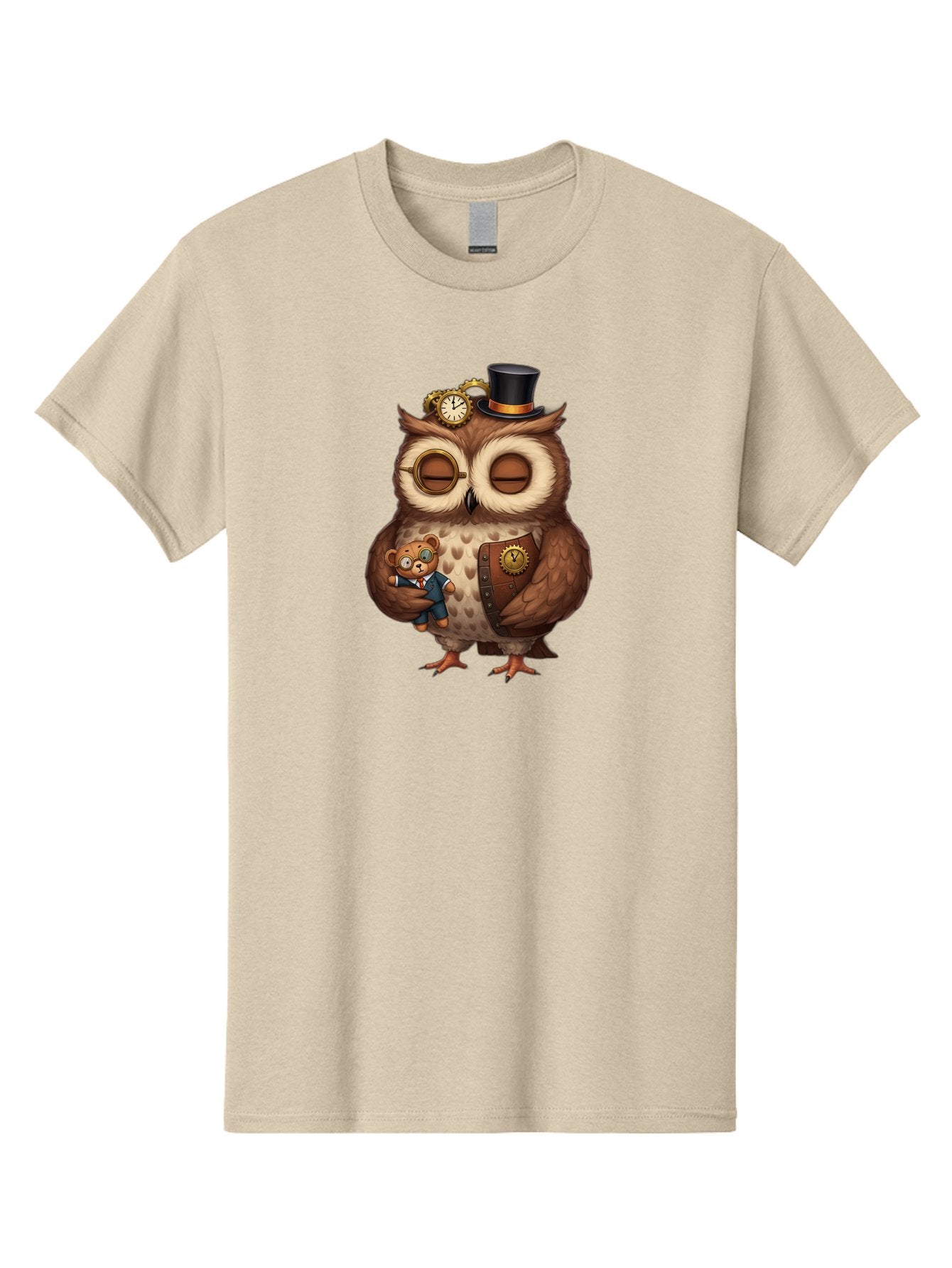 Steampunk-Owl Men'S Graphic Tee, 100% Cotton, Comfortable Casual Summer Wear, Machine Washable, Vintage Camera, Old Camera, Antique Camera, Black Camera, Classic Photography, Photography Equipment, Nostalgic Device, Film Camera, Camera Art Bag034 5