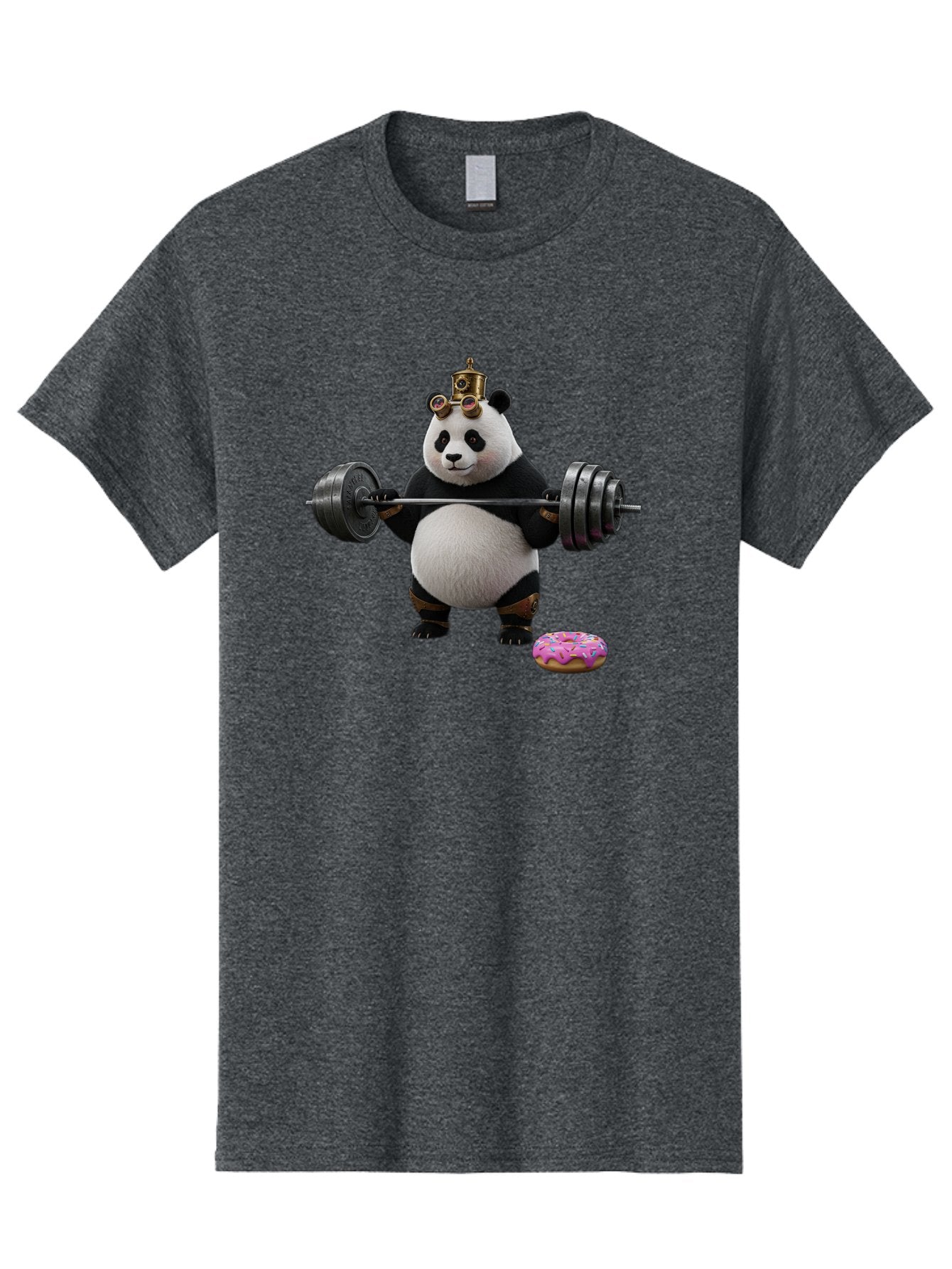 Steampunk-Panda-Lifting-Weights Men'S Graphic Tee, 100% Cotton, Comfortable Casual Summer Wear, Machine Washable, Vintage Camera, Old Camera, Antique Camera, Black Camera, Classic Photography, Photography Equipment, Nostalgic Device, Bag035 11