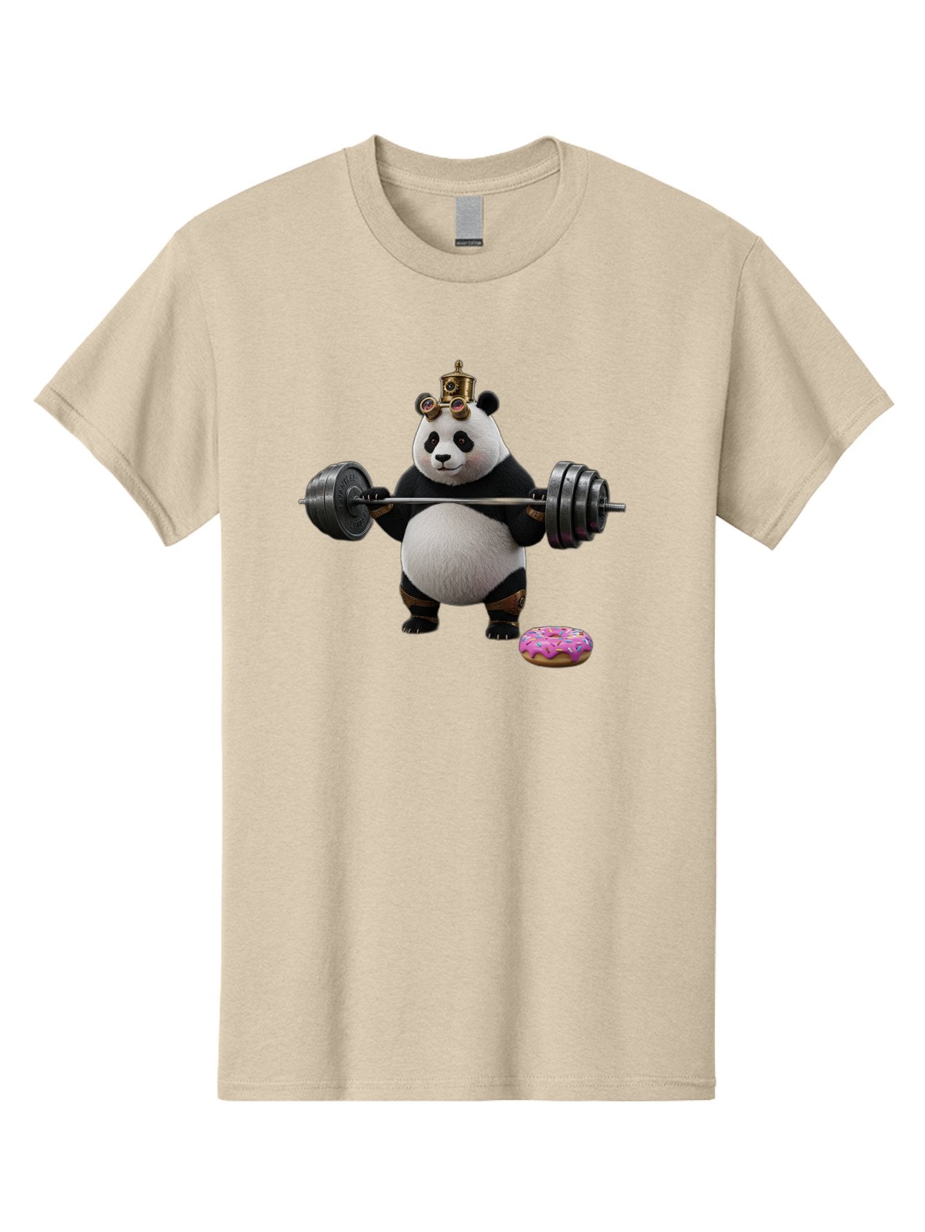 Steampunk-Panda-Lifting-Weights Men'S Graphic Tee, 100% Cotton, Comfortable Casual Summer Wear, Machine Washable, Vintage Camera, Old Camera, Antique Camera, Black Camera, Classic Photography, Photography Equipment, Nostalgic Device, Bag035