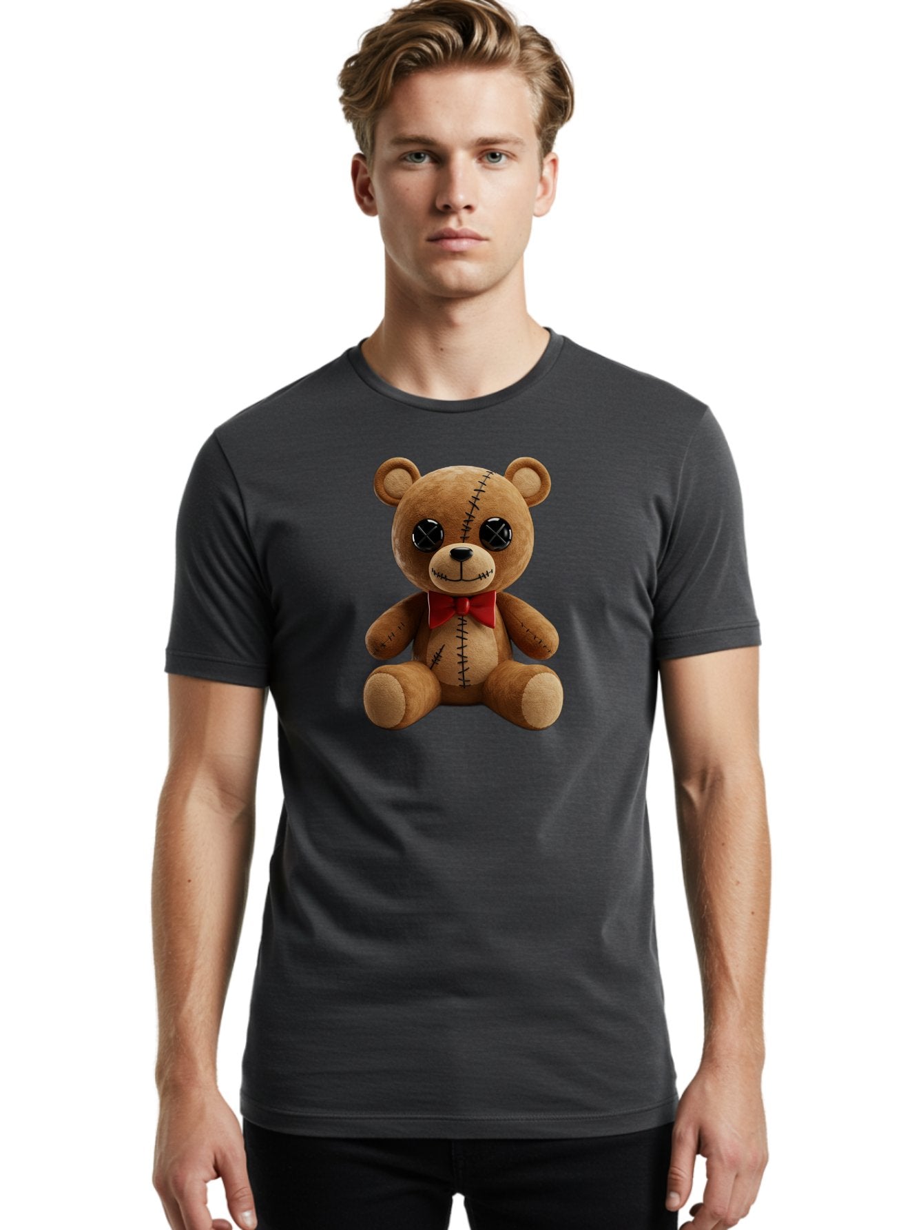 Stuffed-Teddy-Bear Men'S Graphic Tee, 100% Cotton, Comfortable Casual Summer Wear, Machine Washable, Vintage Camera, Old Camera, Antique Camera, Black Camera, Classic Photography, Photography Equipment, Nostalgic Device, Film Camera, Bag036 29