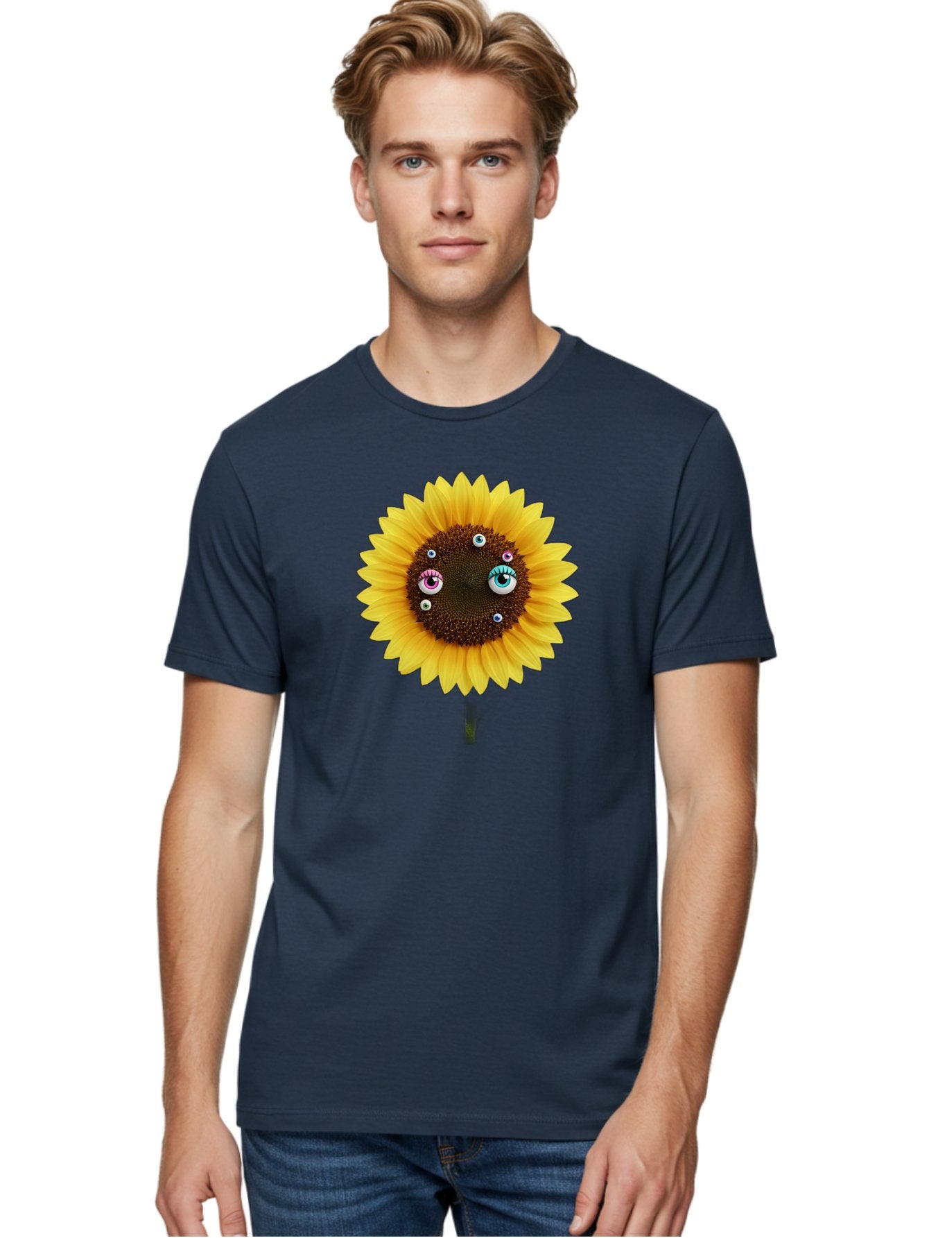 Sunflower-Eyes-1 Men'S Graphic Tee, 100% Cotton, Comfortable Casual Summer Wear, Machine Washable, Vintage Camera, Old Camera, Antique Camera, Black Camera, Classic Photography, Photography Equipment, Nostalgic Device, Film Camera, Camera Art Bag037 16