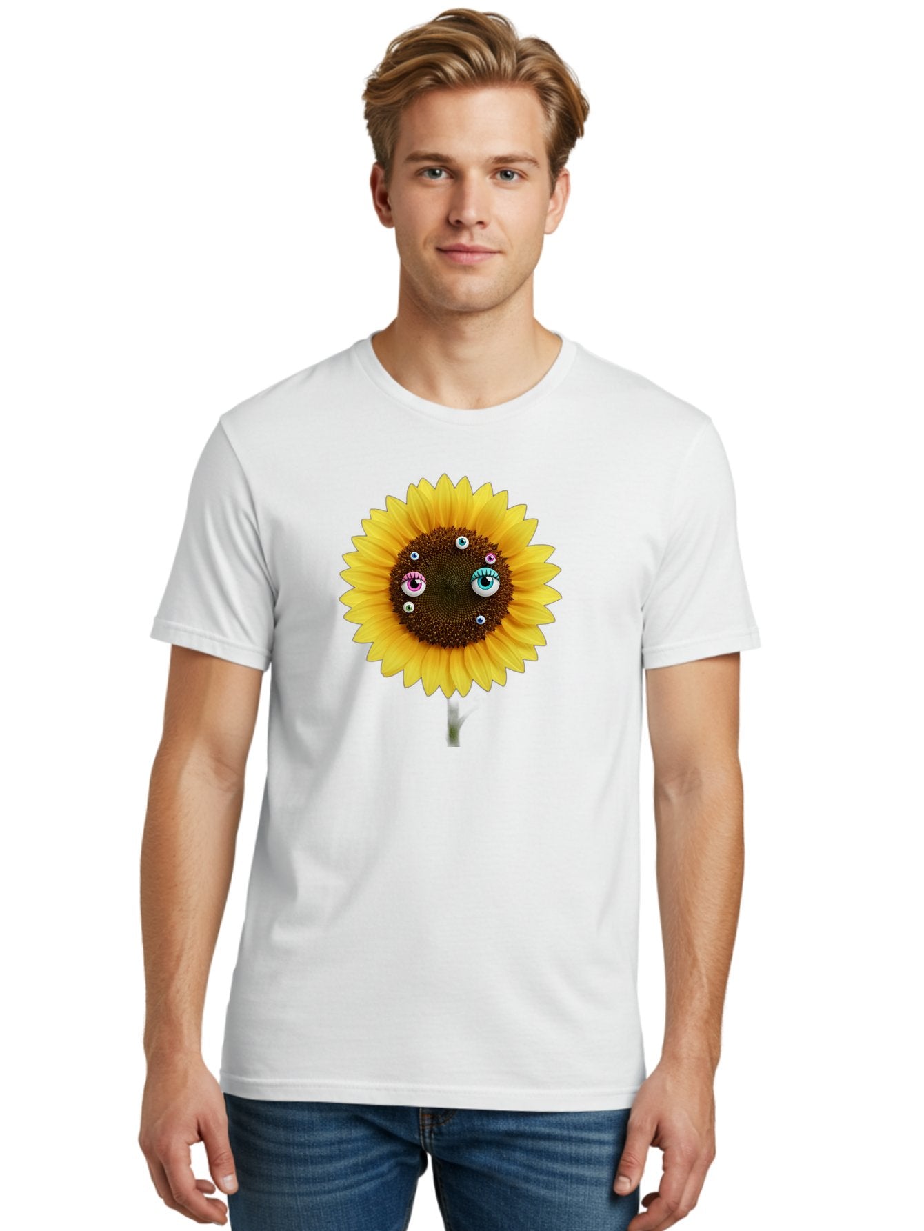 Sunflower-Eyes-1 Men'S Graphic Tee, 100% Cotton, Comfortable Casual Summer Wear, Machine Washable, Vintage Camera, Old Camera, Antique Camera, Black Camera, Classic Photography, Photography Equipment, Nostalgic Device, Film Camera, Camera Art Bag037 29