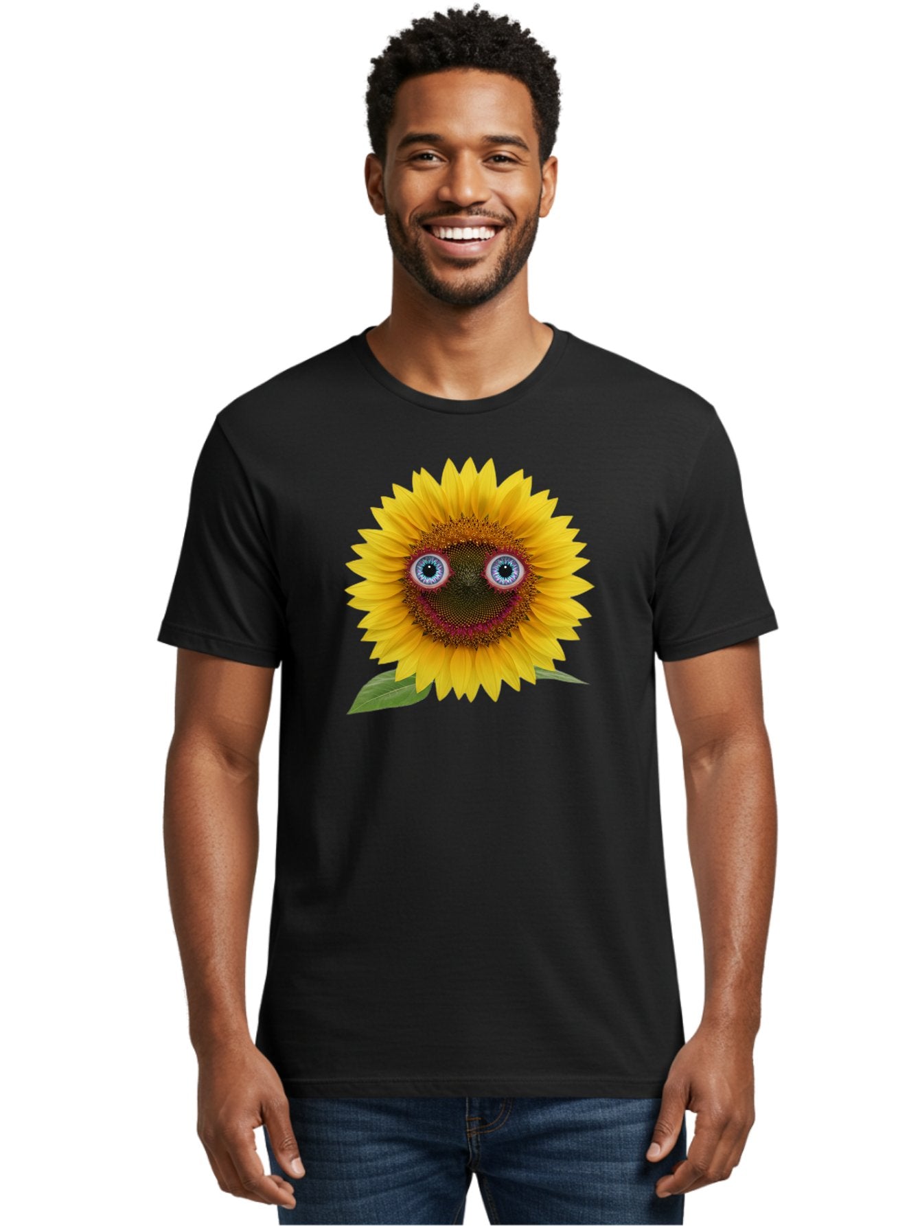 Sunflower-Smiley Men'S Graphic Tee, 100% Cotton, Comfortable Casual Summer Wear, Machine Washable, Vintage Camera, Old Camera, Antique Camera, Black Camera, Classic Photography, Photography Equipment, Nostalgic Device, Film Camera, Camera Art Bag040 24