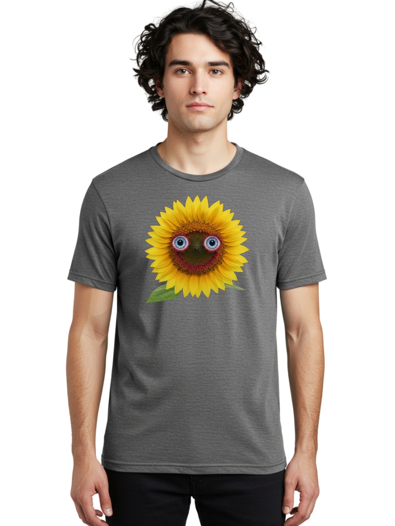 Sunflower-Smiley Men'S Graphic Tee, 100% Cotton, Comfortable Casual Summer Wear, Machine Washable, Vintage Camera, Old Camera, Antique Camera, Black Camera, Classic Photography, Photography Equipment, Nostalgic Device, Film Camera, Camera Art Bag040 16