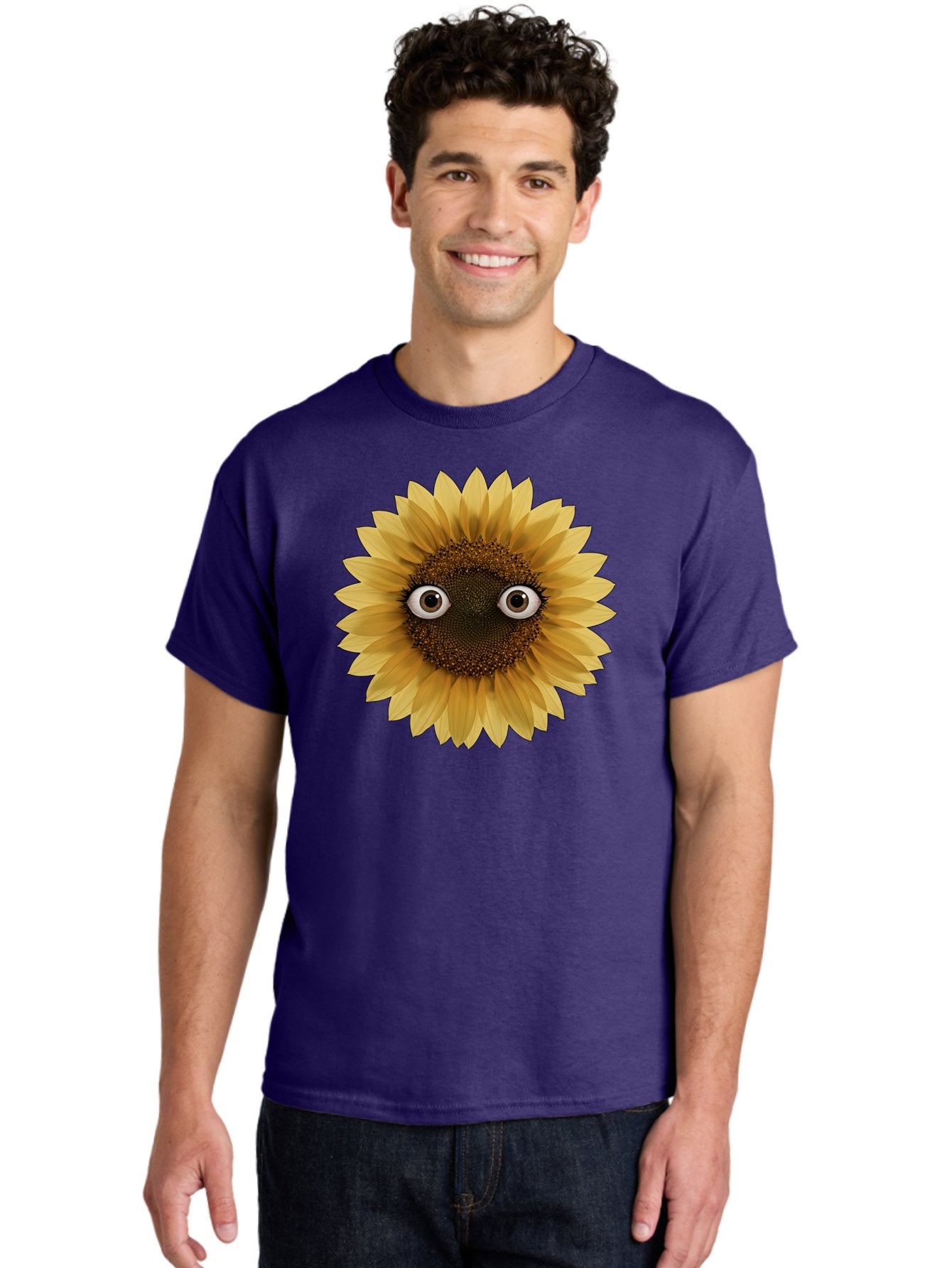 Sunflower-With-Eyes-1 Men'S Graphic Tee, 100% Cotton, Comfortable Casual Summer Wear, Machine Washable, Vintage Camera, Old Camera, Antique Camera, Black Camera, Classic Photography, Photography Equipment, Nostalgic Device, Film Camera, Bag041 25