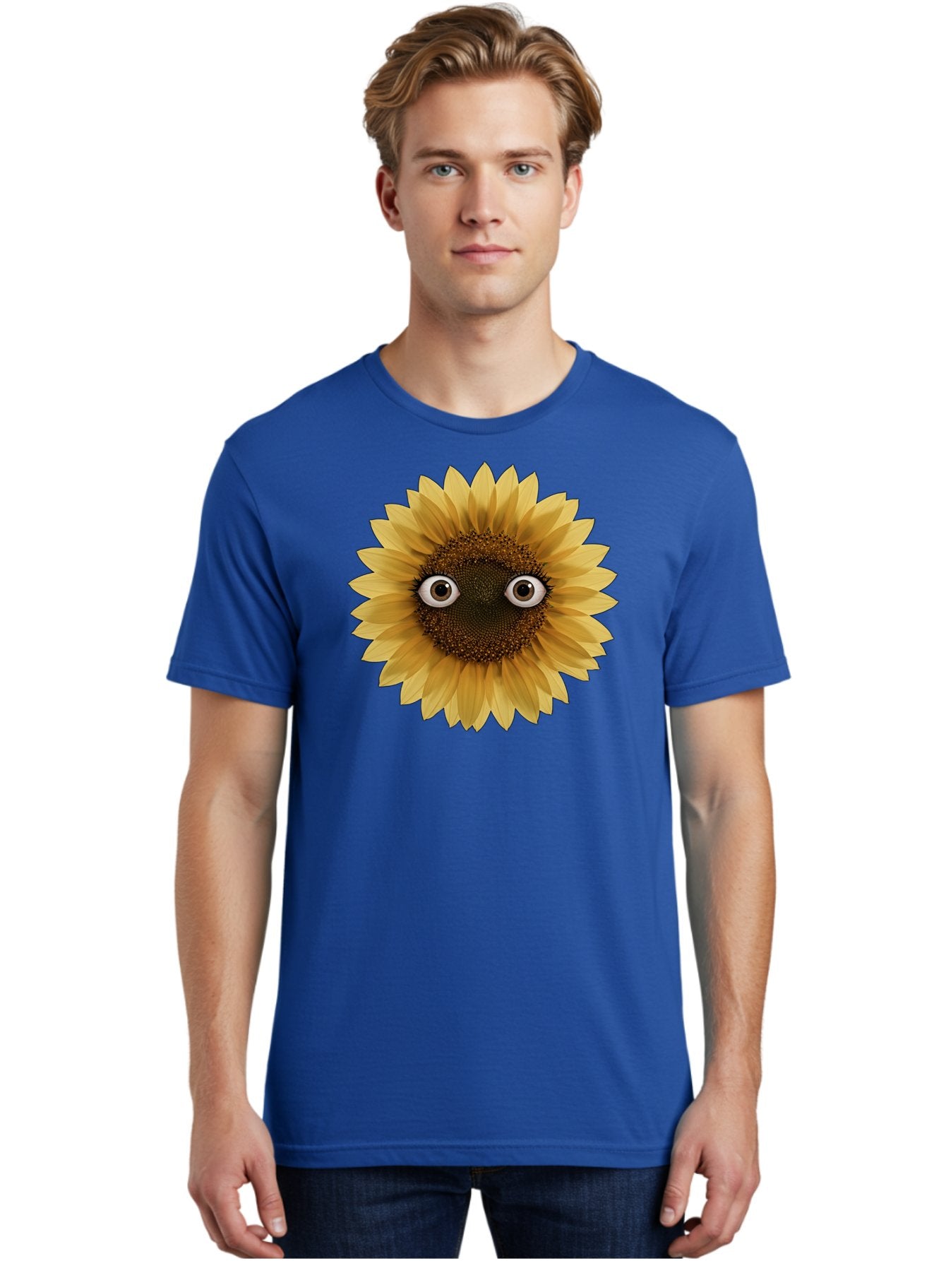 Sunflower-With-Eyes-1 Men'S Graphic Tee, 100% Cotton, Comfortable Casual Summer Wear, Machine Washable, Vintage Camera, Old Camera, Antique Camera, Black Camera, Classic Photography, Photography Equipment, Nostalgic Device, Film Camera, Bag041 20