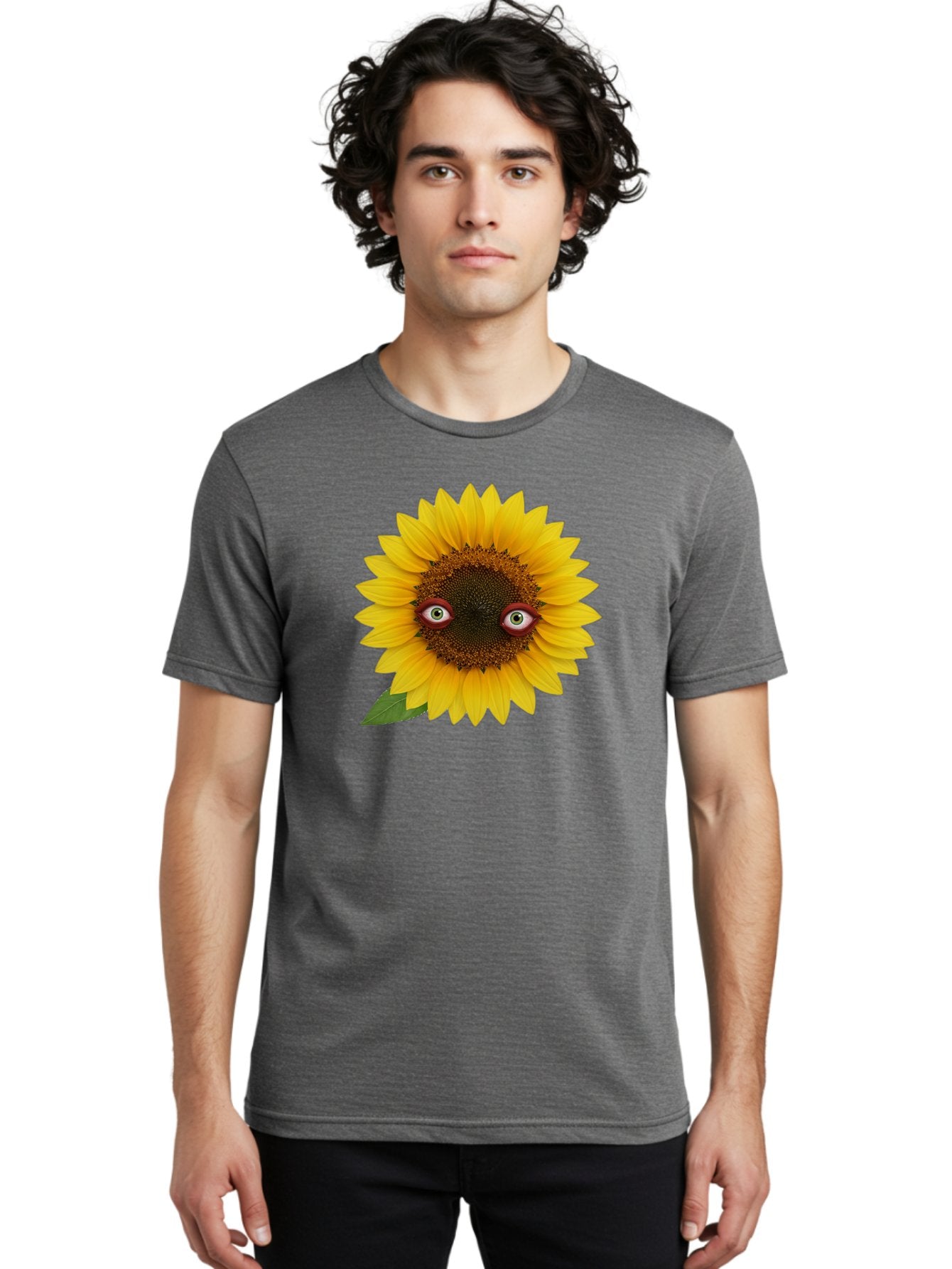 Sunflower-With-Eyes-3 Men'S Graphic Tee, 100% Cotton, Comfortable Casual Summer Wear, Machine Washable, Vintage Camera, Old Camera, Antique Camera, Black Camera, Classic Photography, Photography Equipment, Nostalgic Device, Film Camera, Bag043 20