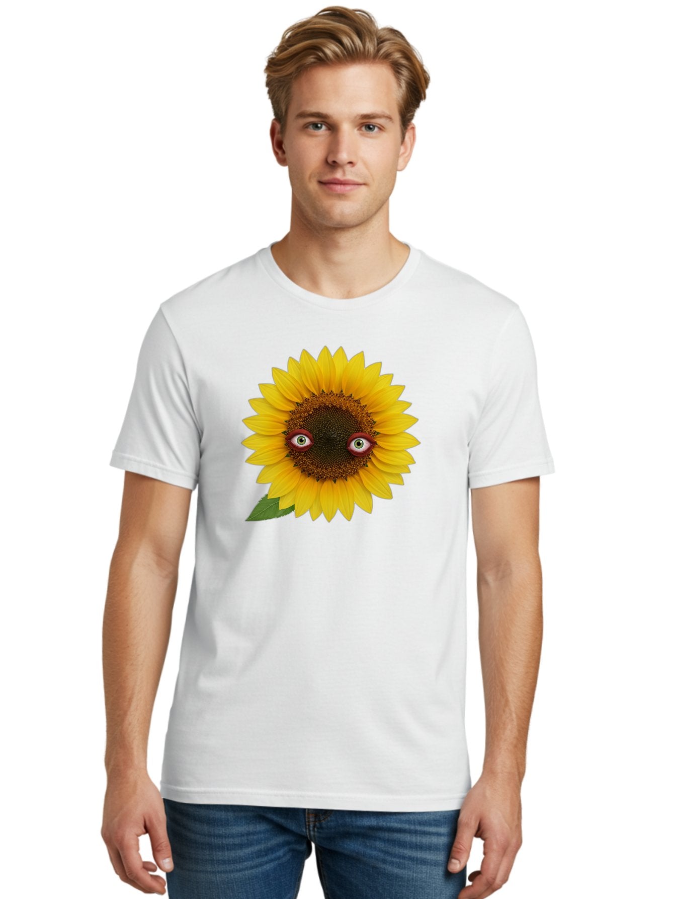 Sunflower-With-Eyes-3 Men'S Graphic Tee, 100% Cotton, Comfortable Casual Summer Wear, Machine Washable, Vintage Camera, Old Camera, Antique Camera, Black Camera, Classic Photography, Photography Equipment, Nostalgic Device, Film Camera, Bag043 22