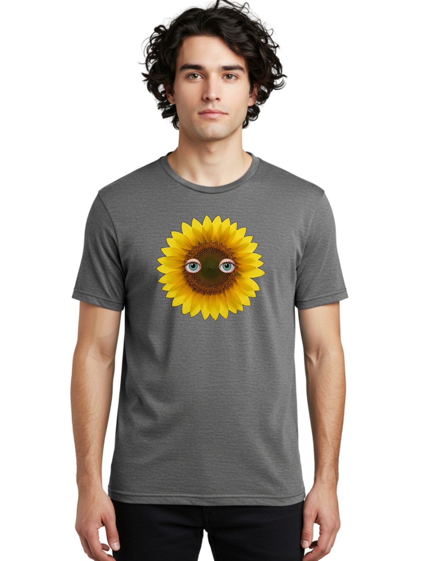 Sunflower-With-Eyes-4 Men'S Graphic Tee, 100% Cotton, Comfortable Casual Summer Wear, Machine Washable, Vintage Camera, Old Camera, Antique Camera, Black Camera, Classic Photography, Photography Equipment, Nostalgic Device, Film Camera, Bag044 22