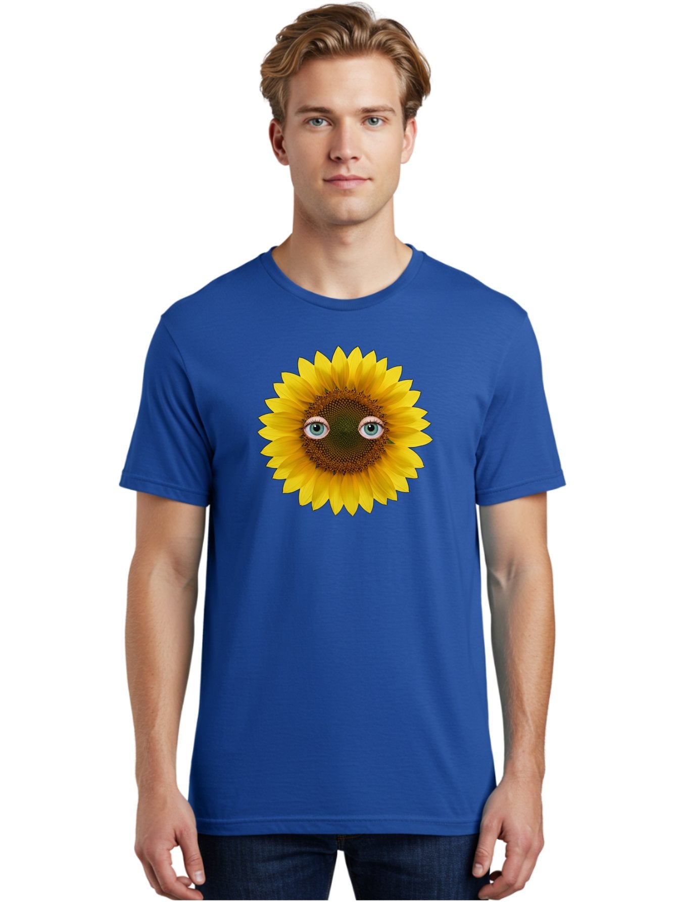 Sunflower-With-Eyes-4 Men'S Graphic Tee, 100% Cotton, Comfortable Casual Summer Wear, Machine Washable, Vintage Camera, Old Camera, Antique Camera, Black Camera, Classic Photography, Photography Equipment, Nostalgic Device, Film Camera, Bag044 28