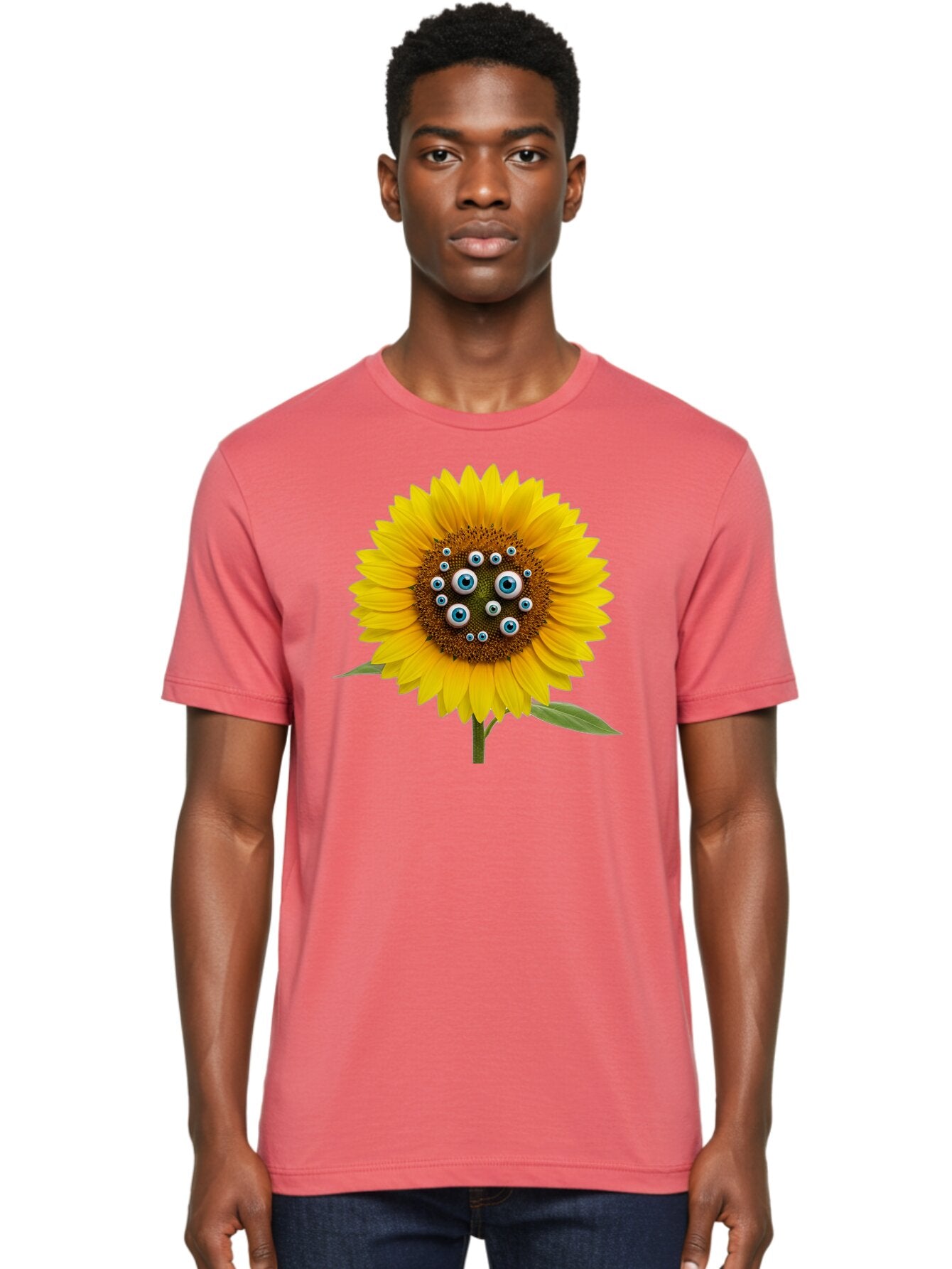 Sunflower-With-Eyes-5 Men'S Graphic Tee, 100% Cotton, Comfortable Casual Summer Wear, Machine Washable, Vintage Camera, Old Camera, Antique Camera, Black Camera, Classic Photography, Photography Equipment, Nostalgic Device, Film Camera, Bag045 29