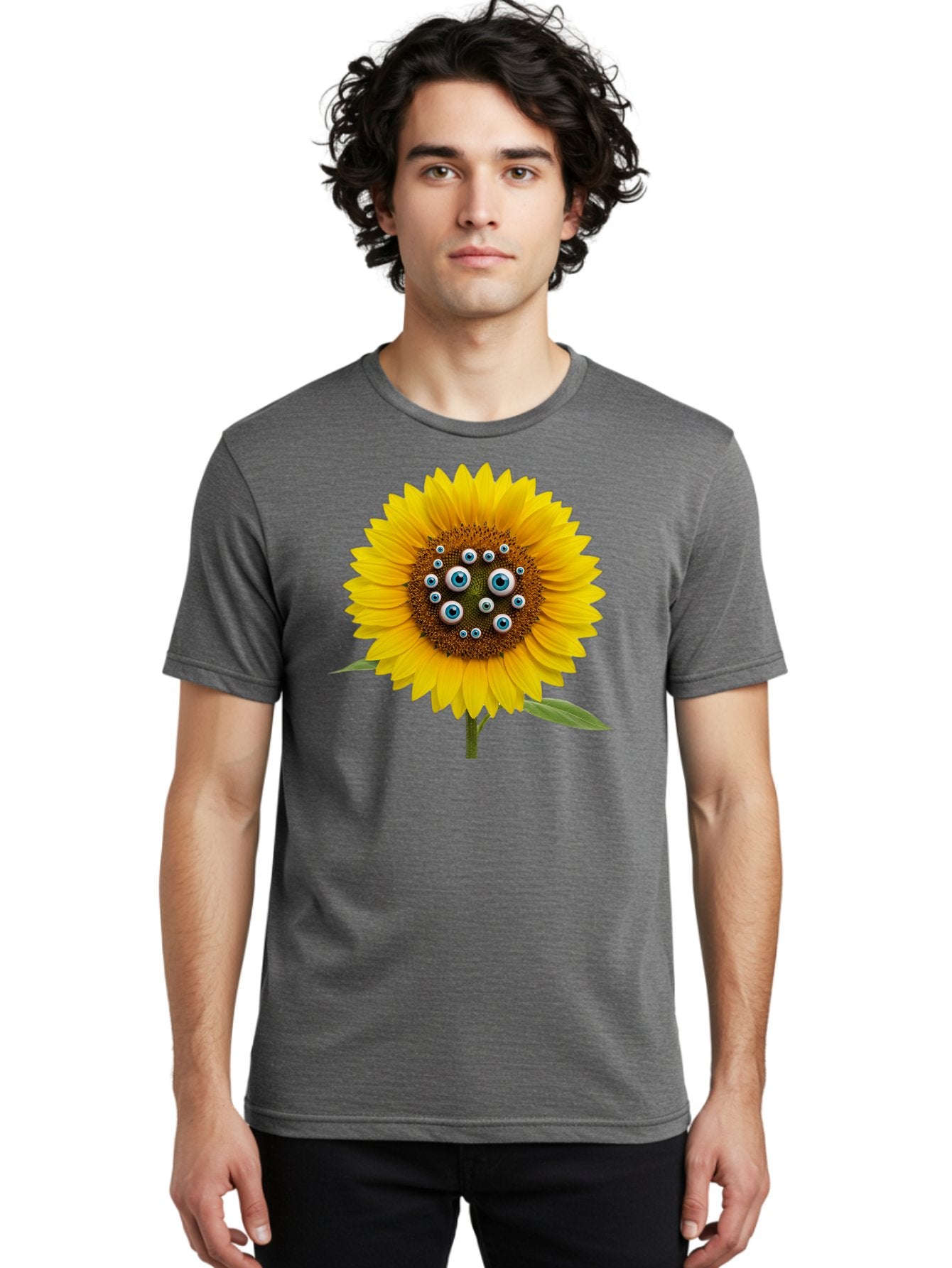 Sunflower-With-Eyes-5 Men'S Graphic Tee, 100% Cotton, Comfortable Casual Summer Wear, Machine Washable, Vintage Camera, Old Camera, Antique Camera, Black Camera, Classic Photography, Photography Equipment, Nostalgic Device, Film Camera, Bag045 17