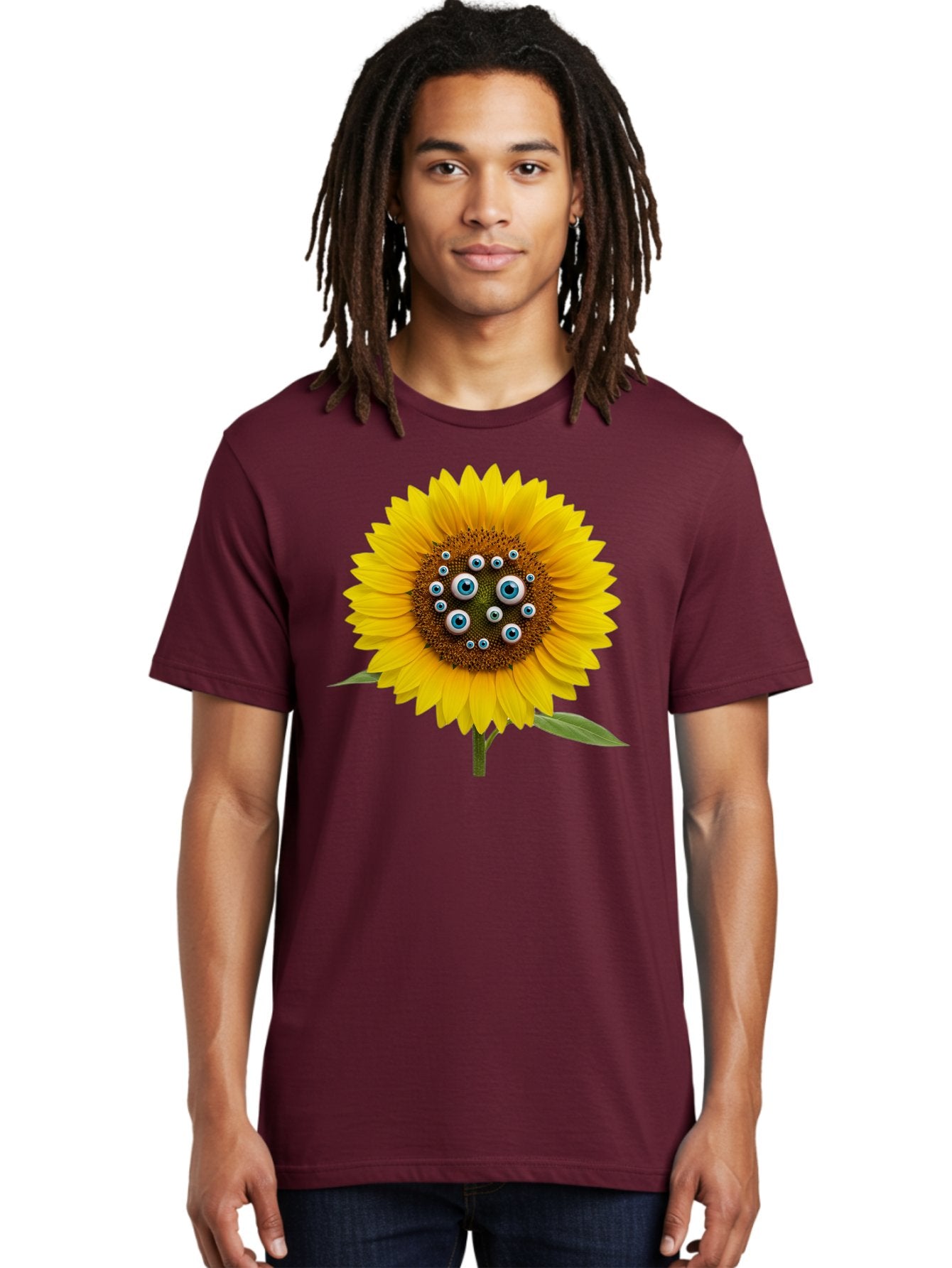 Sunflower-With-Eyes-5 Men'S Graphic Tee, 100% Cotton, Comfortable Casual Summer Wear, Machine Washable, Vintage Camera, Old Camera, Antique Camera, Black Camera, Classic Photography, Photography Equipment, Nostalgic Device, Film Camera, Bag045 18