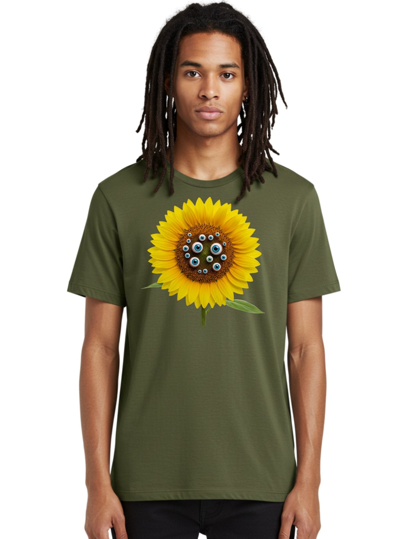 Sunflower-With-Eyes-5 Men'S Graphic Tee, 100% Cotton, Comfortable Casual Summer Wear, Machine Washable, Vintage Camera, Old Camera, Antique Camera, Black Camera, Classic Photography, Photography Equipment, Nostalgic Device, Film Camera, Bag045 25