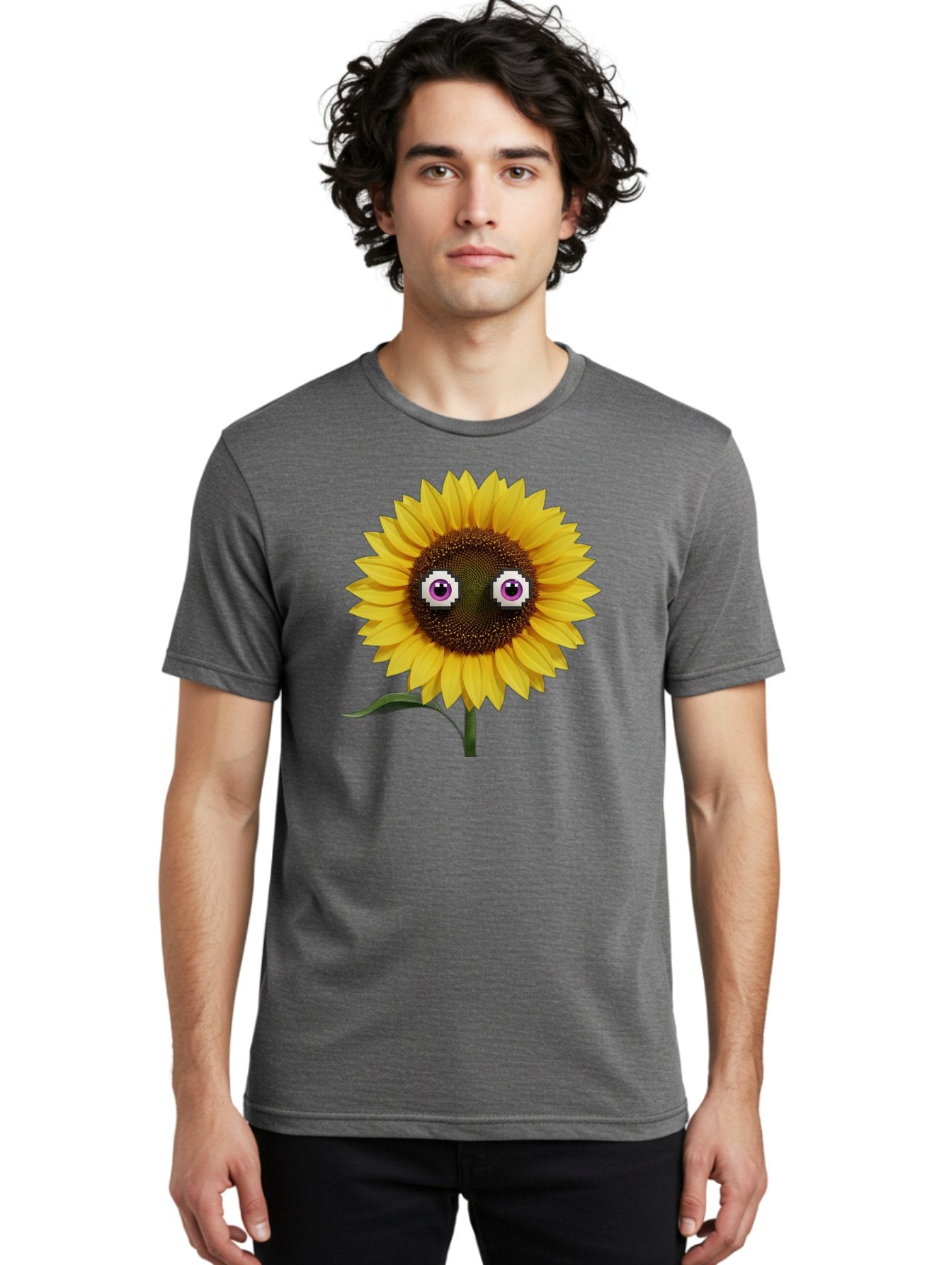 Sunflower-With-Eyes Men'S Graphic Tee, 100% Cotton, Comfortable Casual Summer Wear, Machine Washable, Vintage Camera, Old Camera, Antique Camera, Black Camera, Classic Photography, Photography Equipment, Nostalgic Device, Film Camera, Bag046 28