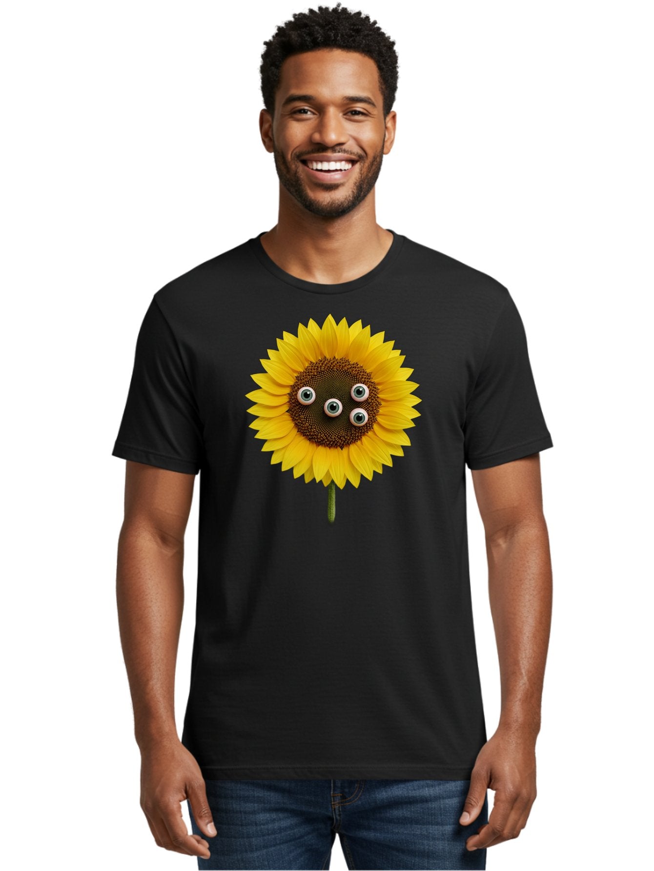 Sunflower-With-Googly-Eyes Men'S Graphic Tee, 100% Cotton, Comfortable Casual Summer Wear, Machine Washable, Vintage Camera, Old Camera, Antique Camera, Black Camera, Classic Photography, Photography Equipment, Nostalgic Device, Film Camera, Bag047 28