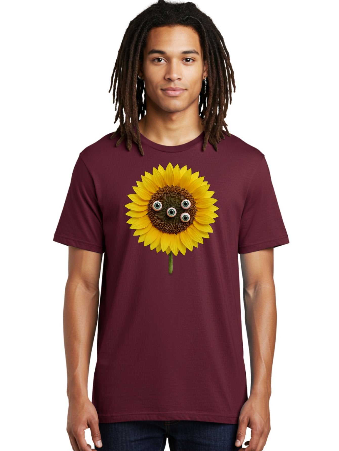 Sunflower-With-Googly-Eyes Men'S Graphic Tee, 100% Cotton, Comfortable Casual Summer Wear, Machine Washable, Vintage Camera, Old Camera, Antique Camera, Black Camera, Classic Photography, Photography Equipment, Nostalgic Device, Film Camera, Bag047 26