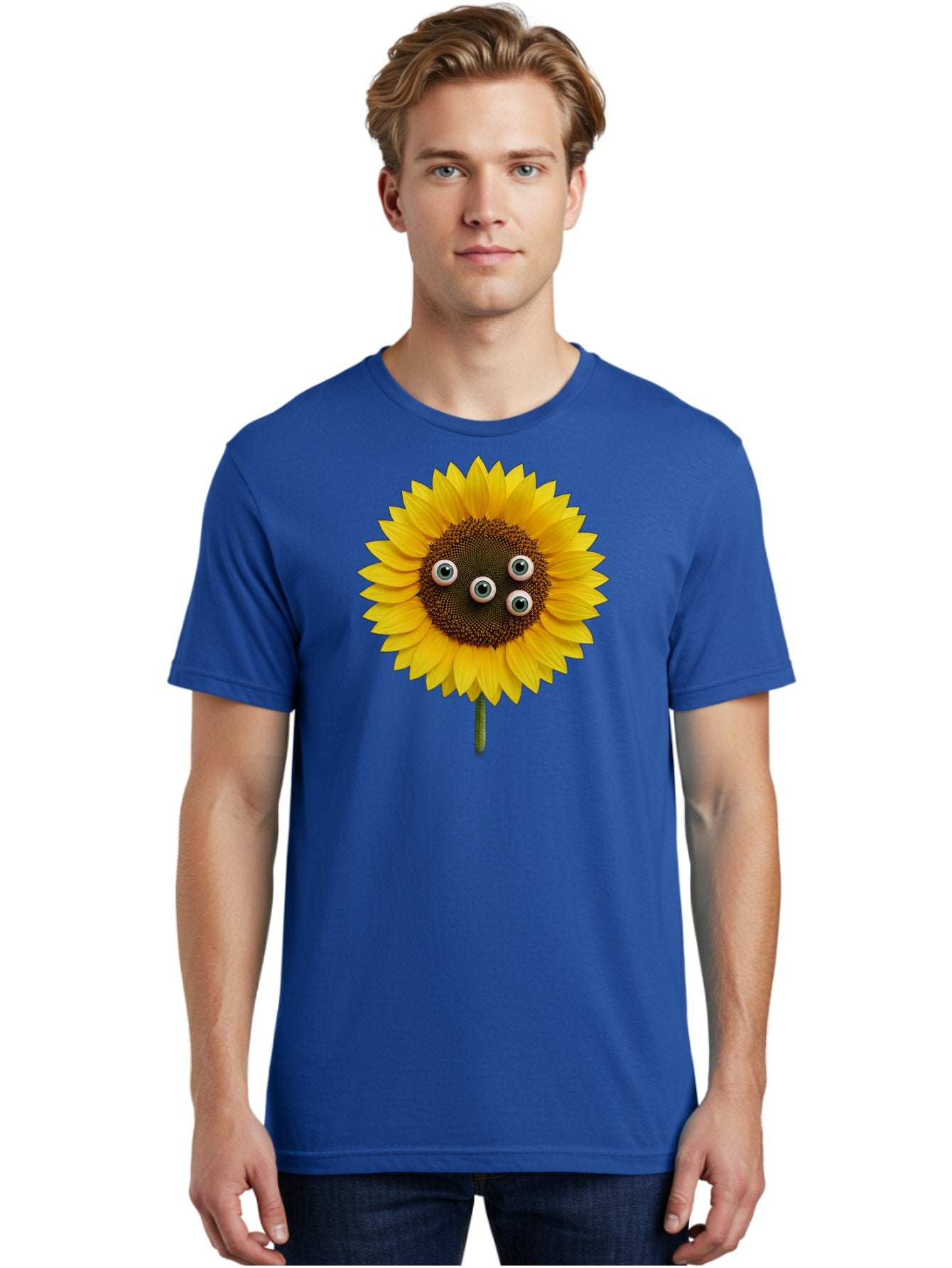 Sunflower-With-Googly-Eyes Men'S Graphic Tee, 100% Cotton, Comfortable Casual Summer Wear, Machine Washable, Vintage Camera, Old Camera, Antique Camera, Black Camera, Classic Photography, Photography Equipment, Nostalgic Device, Film Camera, Bag047 21