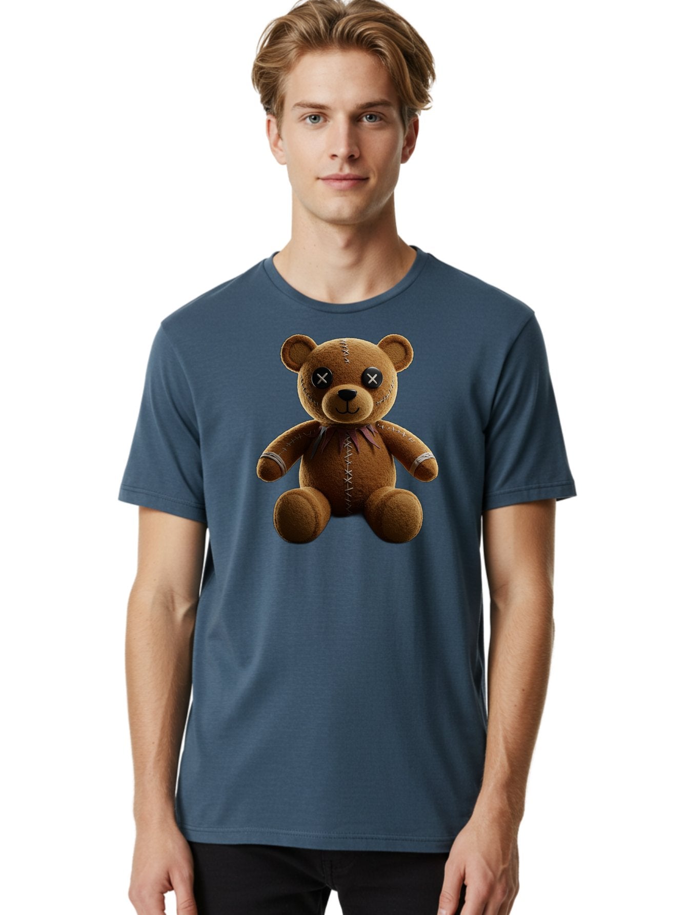 Teddy-Bear-With-Crossed-Eyes Men'S Graphic Tee, 100% Cotton, Comfortable Casual Summer Wear, Machine Washable, Vintage Camera, Old Camera, Antique Camera, Black Camera, Classic Photography, Photography Equipment, Nostalgic Device, Film Camera, Bag055 29