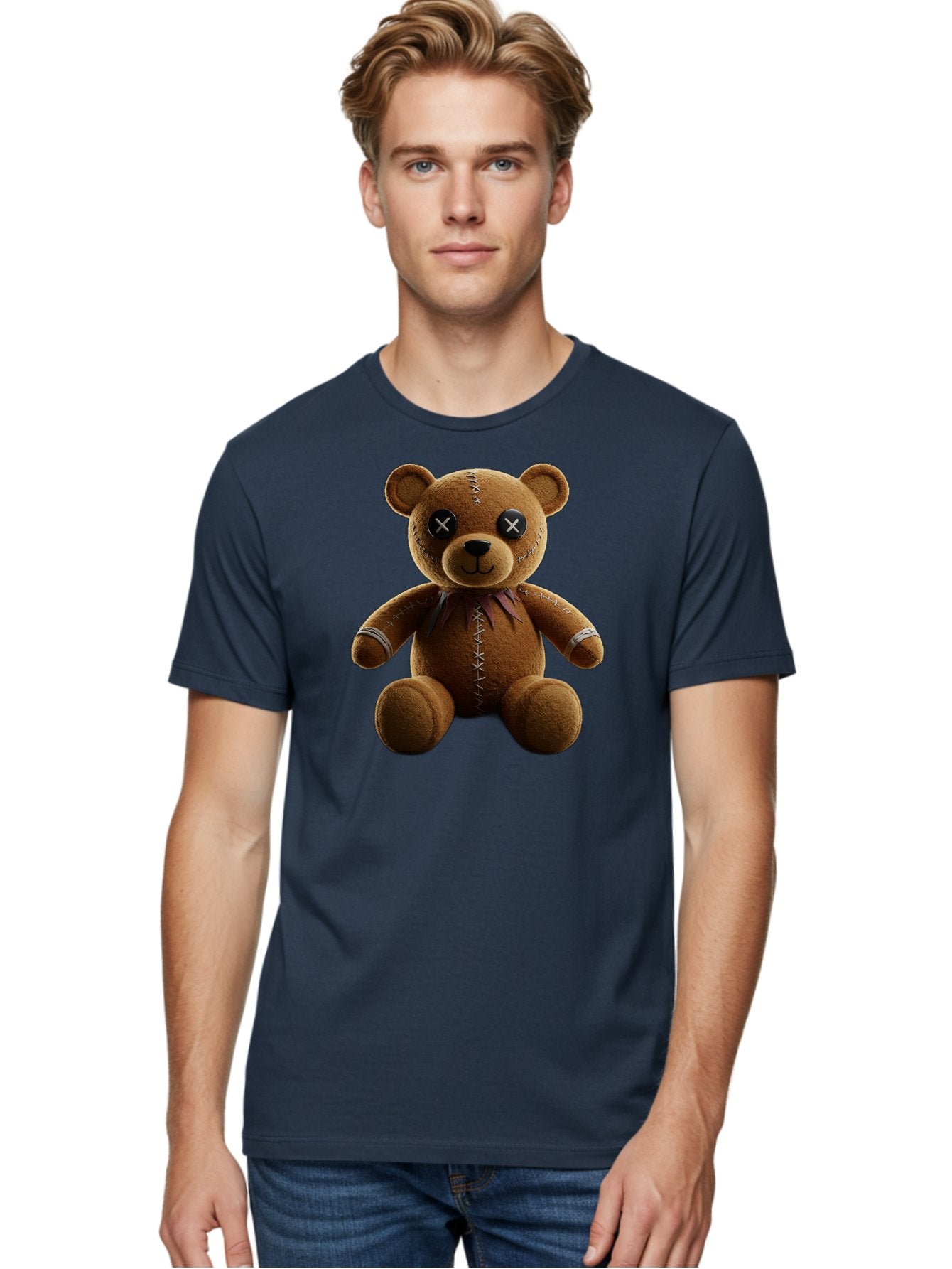 Teddy-Bear-With-Crossed-Eyes Men'S Graphic Tee, 100% Cotton, Comfortable Casual Summer Wear, Machine Washable, Vintage Camera, Old Camera, Antique Camera, Black Camera, Classic Photography, Photography Equipment, Nostalgic Device, Film Camera, Bag055 19