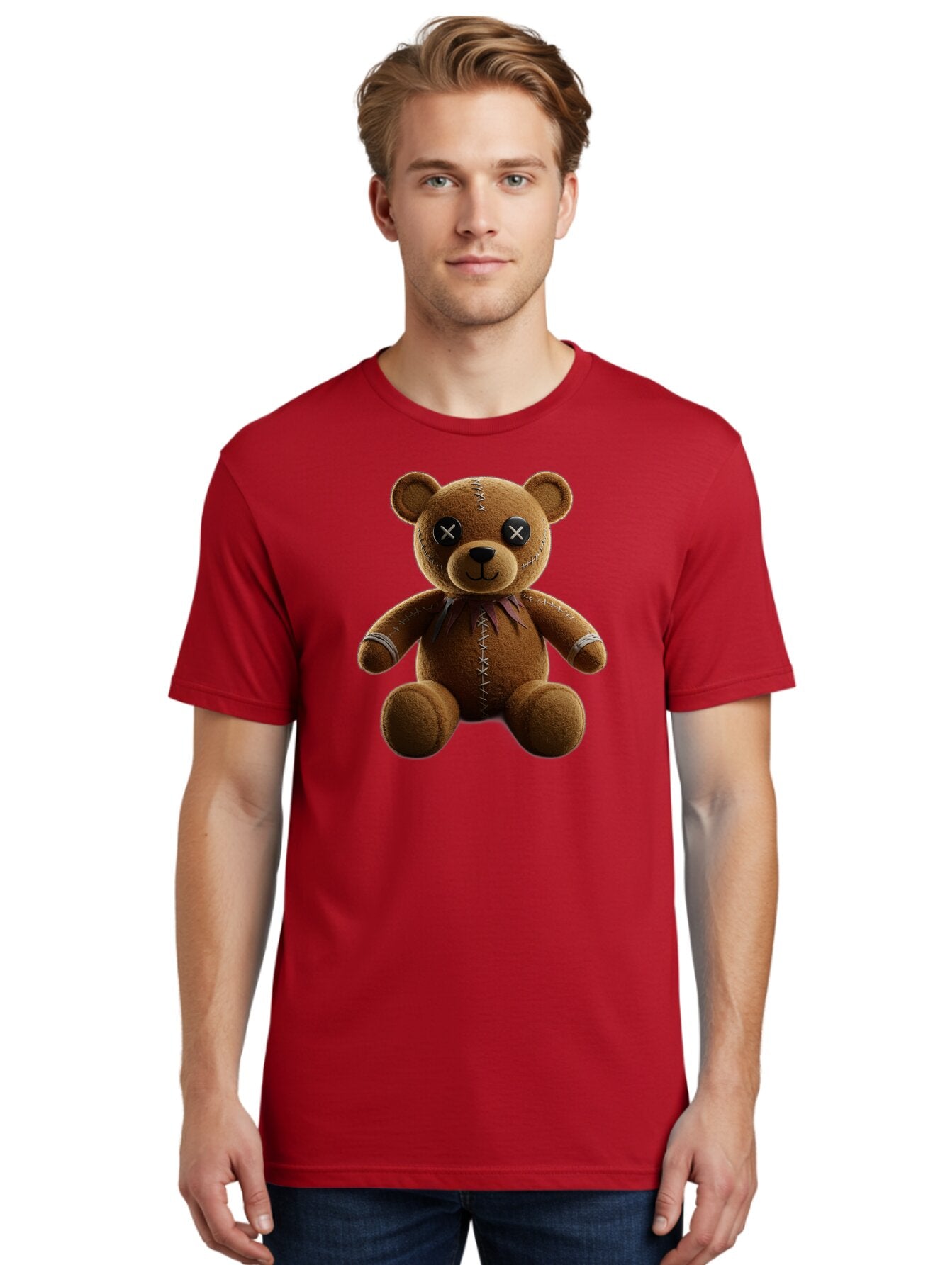 Teddy-Bear-With-Crossed-Eyes Men'S Graphic Tee, 100% Cotton, Comfortable Casual Summer Wear, Machine Washable, Vintage Camera, Old Camera, Antique Camera, Black Camera, Classic Photography, Photography Equipment, Nostalgic Device, Film Camera, Bag055 23