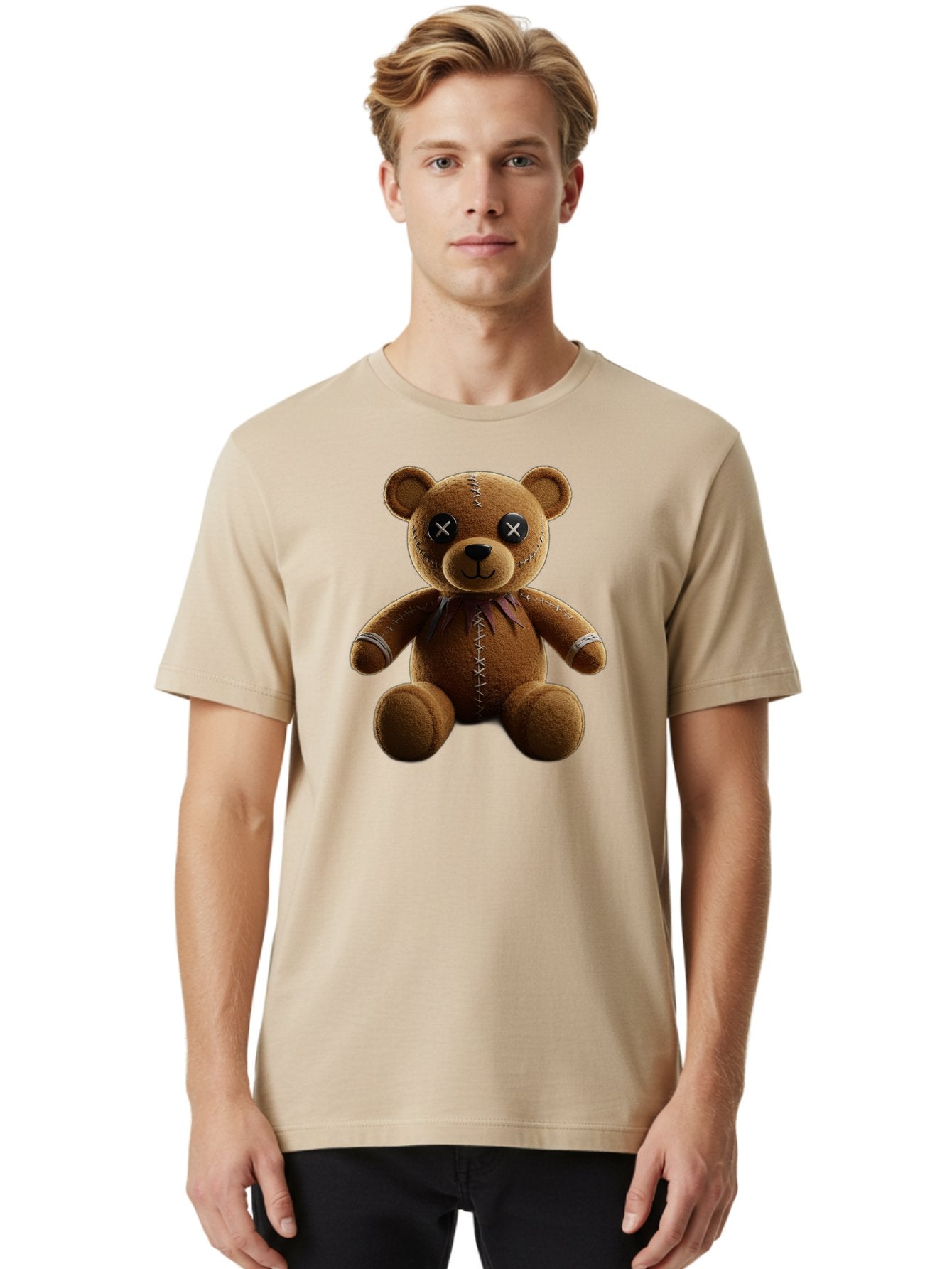 Teddy-Bear-With-Crossed-Eyes Men'S Graphic Tee, 100% Cotton, Comfortable Casual Summer Wear, Machine Washable, Vintage Camera, Old Camera, Antique Camera, Black Camera, Classic Photography, Photography Equipment, Nostalgic Device, Film Camera, Bag055 26