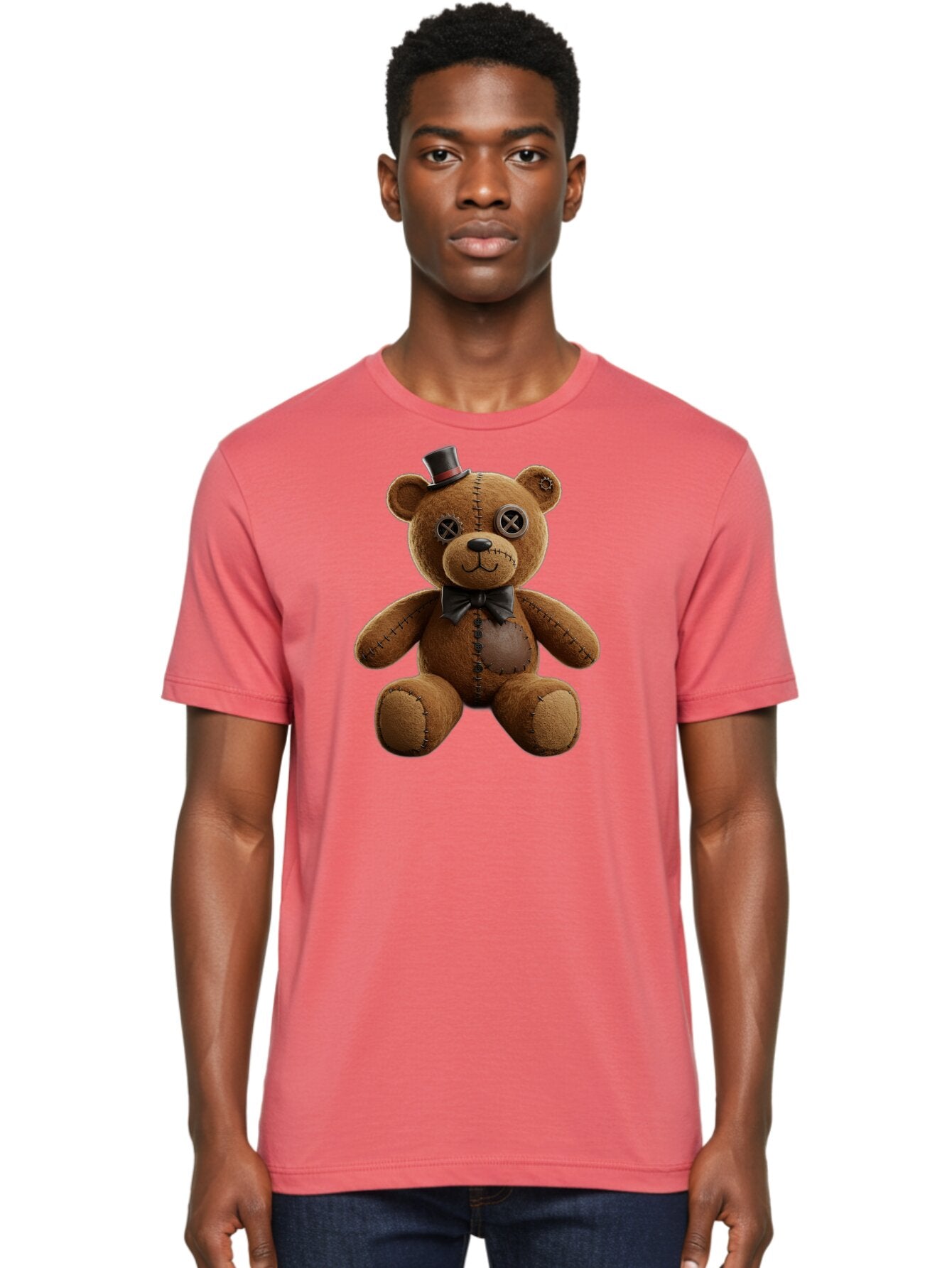 Teddy-Bear-With-Top-Hat Men'S Graphic Tee, 100% Cotton, Comfortable Casual Summer Wear, Machine Washable, Vintage Camera, Old Camera, Antique Camera, Black Camera, Classic Photography, Photography Equipment, Nostalgic Device, Film Camera, Bag056 22