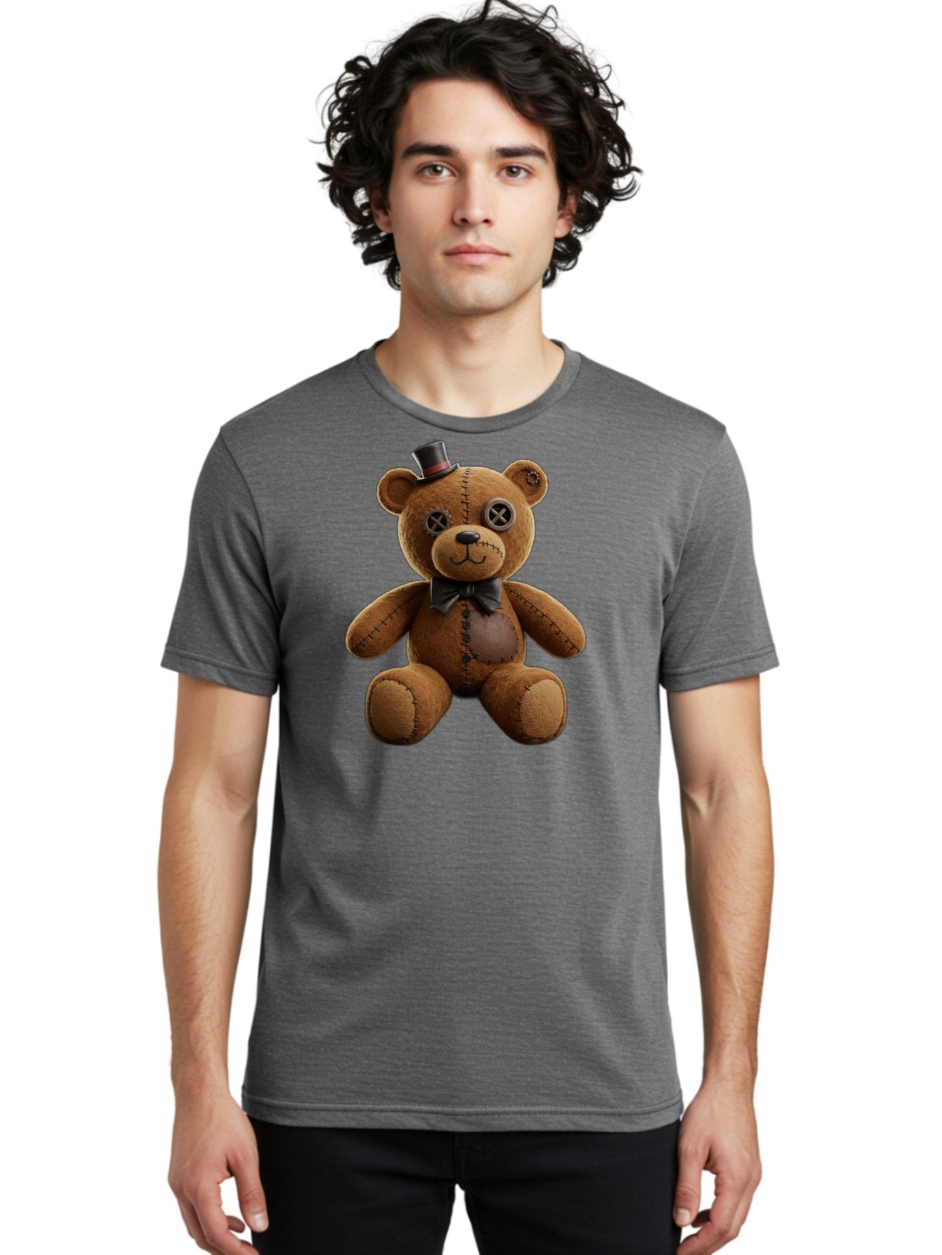 Teddy-Bear-With-Top-Hat Men'S Graphic Tee, 100% Cotton, Comfortable Casual Summer Wear, Machine Washable, Vintage Camera, Old Camera, Antique Camera, Black Camera, Classic Photography, Photography Equipment, Nostalgic Device, Film Camera, Bag056 21