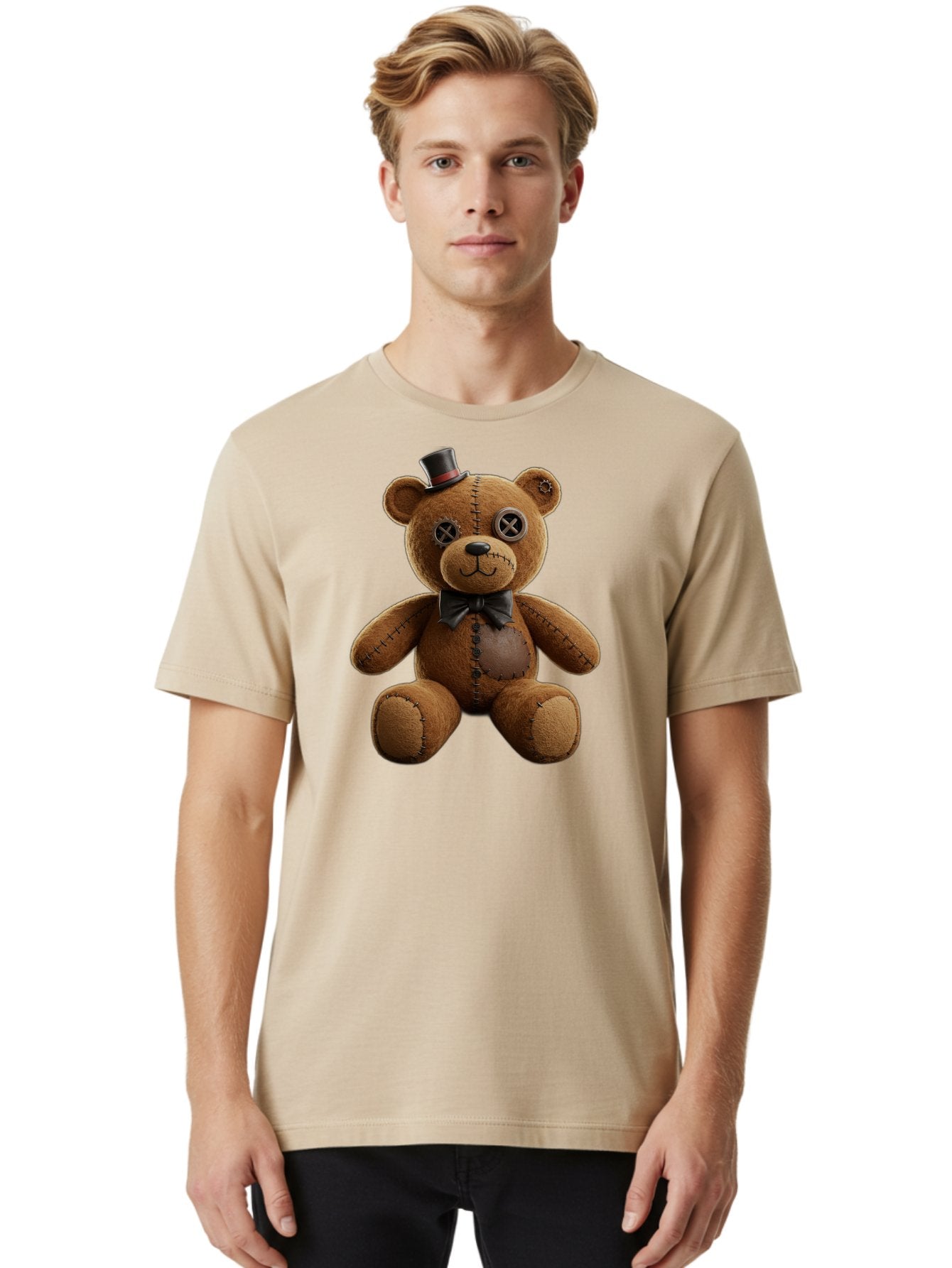Teddy-Bear-With-Top-Hat Men'S Graphic Tee, 100% Cotton, Comfortable Casual Summer Wear, Machine Washable, Vintage Camera, Old Camera, Antique Camera, Black Camera, Classic Photography, Photography Equipment, Nostalgic Device, Film Camera, Bag056 26