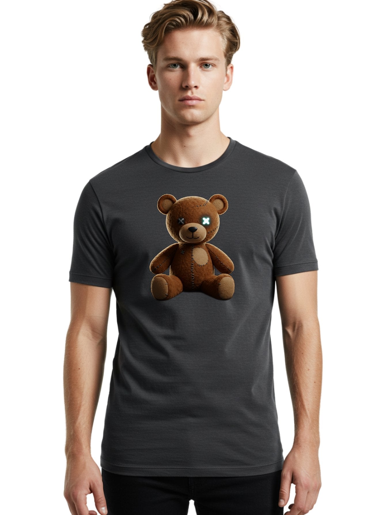 Teddy-Bear-With-X-Eyes Men'S Graphic Tee, 100% Cotton, Comfortable Casual Summer Wear, Machine Washable, Vintage Camera, Old Camera, Antique Camera, Black Camera, Classic Photography, Photography Equipment, Nostalgic Device, Film Camera, Bag057 17