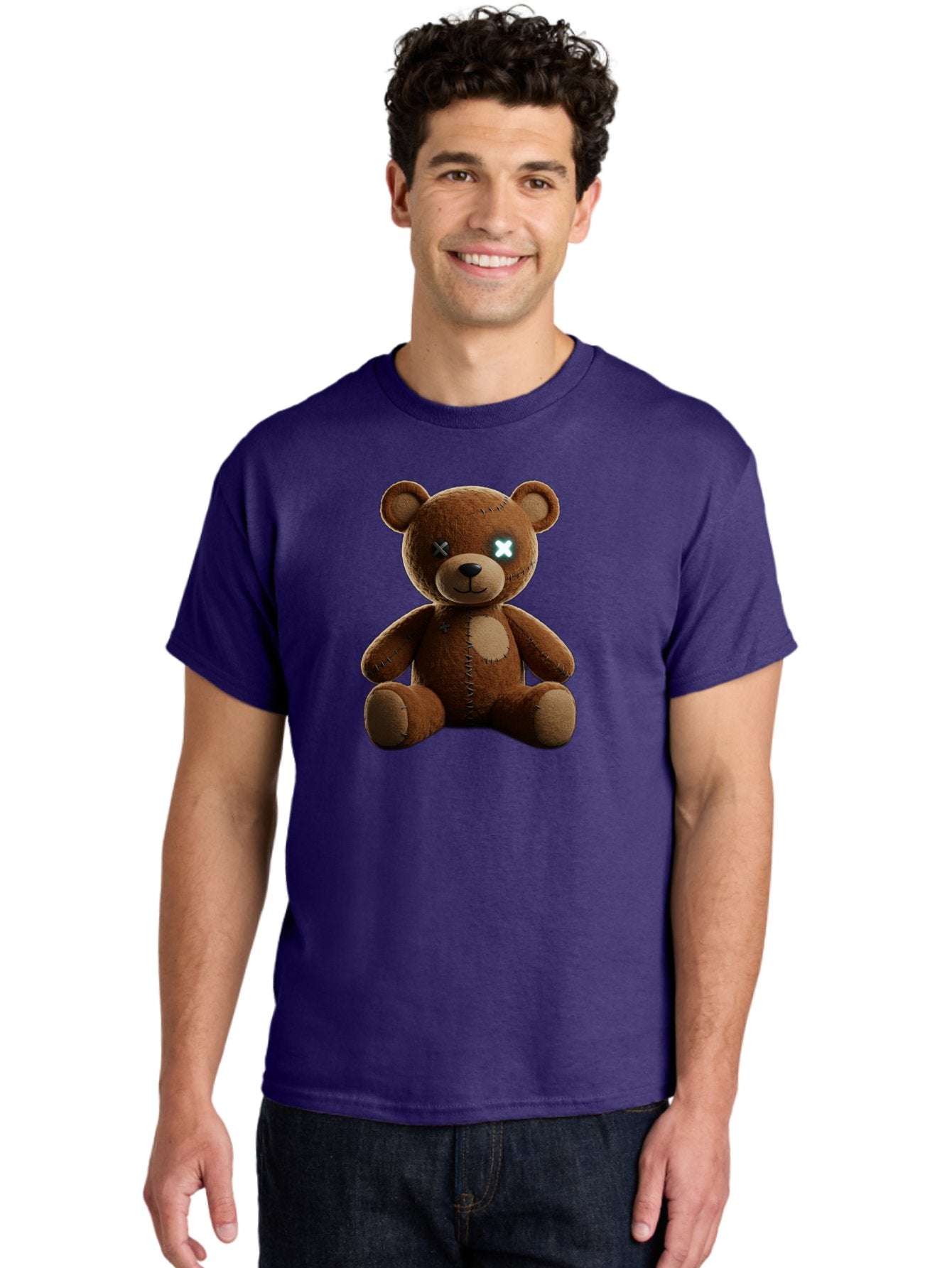 Teddy-Bear-With-X-Eyes Men'S Graphic Tee, 100% Cotton, Comfortable Casual Summer Wear, Machine Washable, Vintage Camera, Old Camera, Antique Camera, Black Camera, Classic Photography, Photography Equipment, Nostalgic Device, Film Camera, Bag057 30