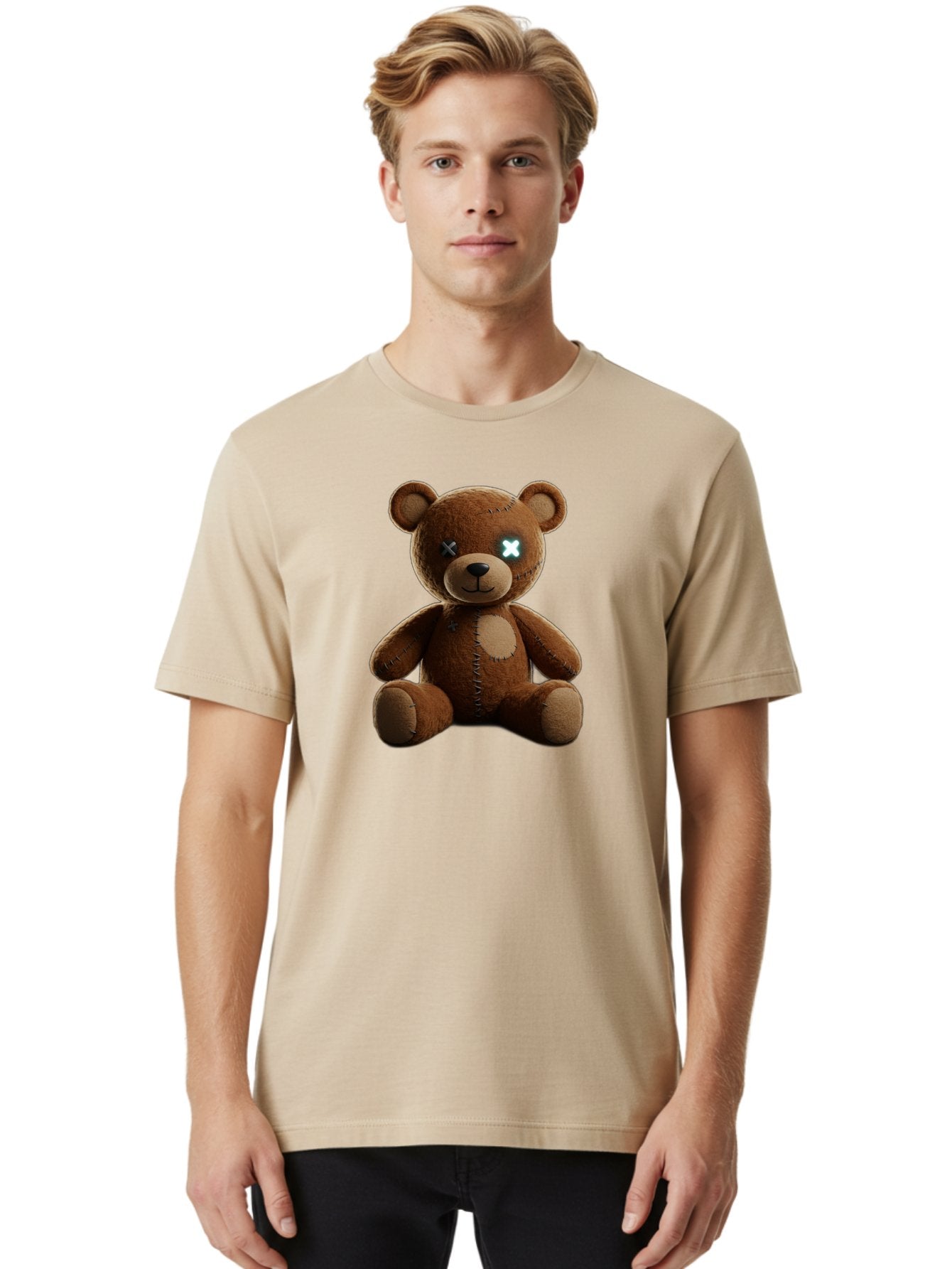 Teddy-Bear-With-X-Eyes Men'S Graphic Tee, 100% Cotton, Comfortable Casual Summer Wear, Machine Washable, Vintage Camera, Old Camera, Antique Camera, Black Camera, Classic Photography, Photography Equipment, Nostalgic Device, Film Camera, Bag057 25