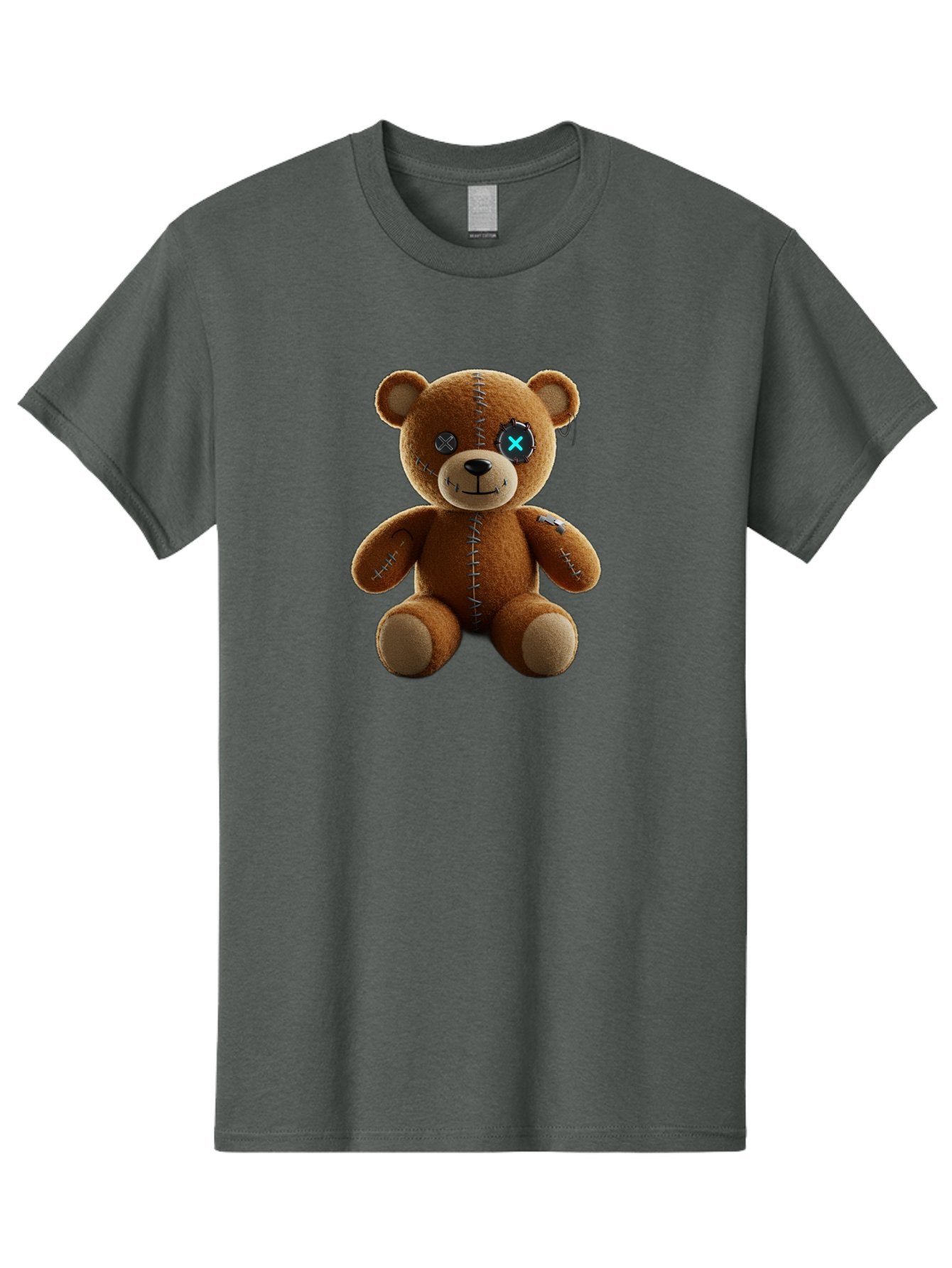 Teddy-Bear-With-X-Stitch-Eyes Men'S Graphic Tee, 100% Cotton, Comfortable Casual Summer Wear, Machine Washable, Vintage Camera, Old Camera, Antique Camera, Black Camera, Classic Photography, Photography Equipment, Nostalgic Device, Bag058