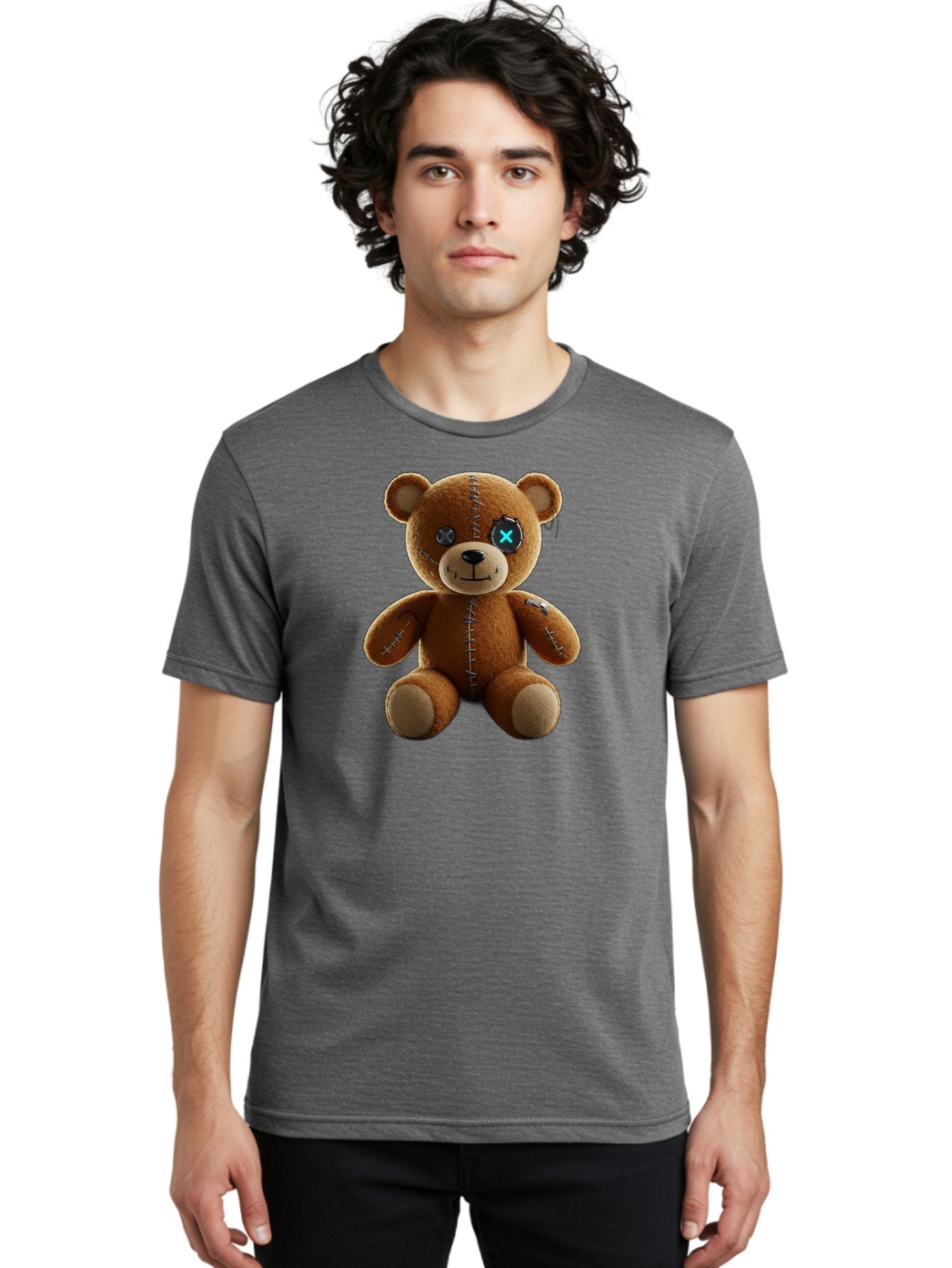 Teddy-Bear-With-X-Stitch-Eyes Men'S Graphic Tee, 100% Cotton, Comfortable Casual Summer Wear, Machine Washable, Vintage Camera, Old Camera, Antique Camera, Black Camera, Classic Photography, Photography Equipment, Nostalgic Device, Bag058 18