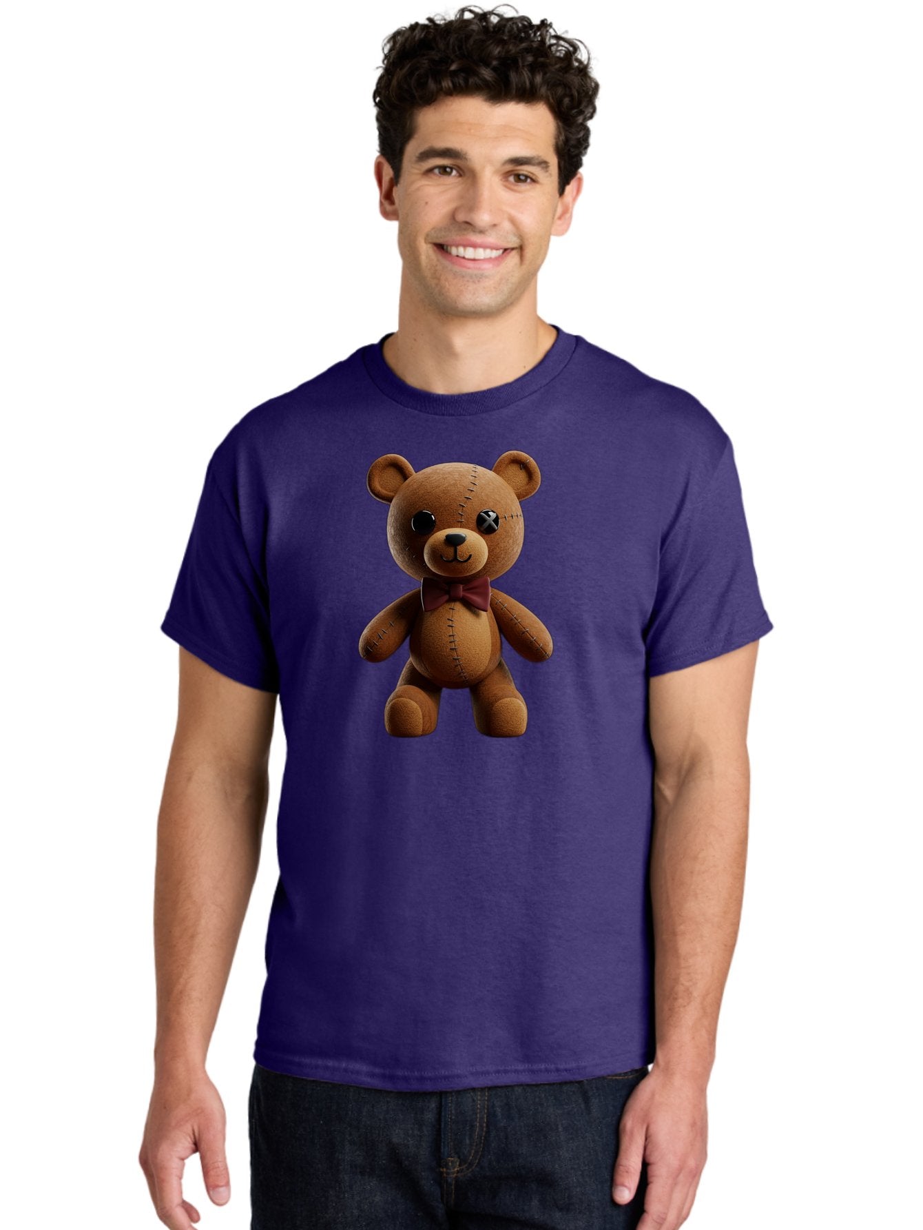 Teddy-Bear-With-X-Stitched-Eye Men'S Graphic Tee, 100% Cotton, Comfortable Casual Summer Wear, Machine Washable, Vintage Camera, Old Camera, Antique Camera, Black Camera, Classic Photography, Photography Equipment, Nostalgic Device, Bag059 28