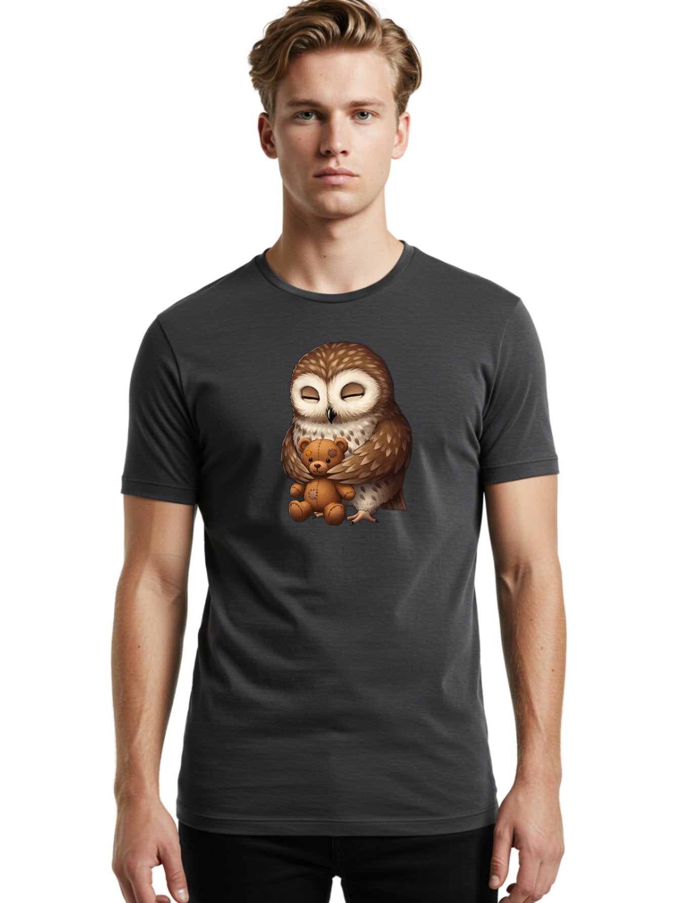 Teddy-Owl-1 Men'S Graphic Tee, 100% Cotton, Comfortable Casual Summer Wear, Machine Washable, Vintage Camera, Old Camera, Antique Camera, Black Camera, Classic Photography, Photography Equipment, Nostalgic Device, Film Camera, Camera Art Bag061 24