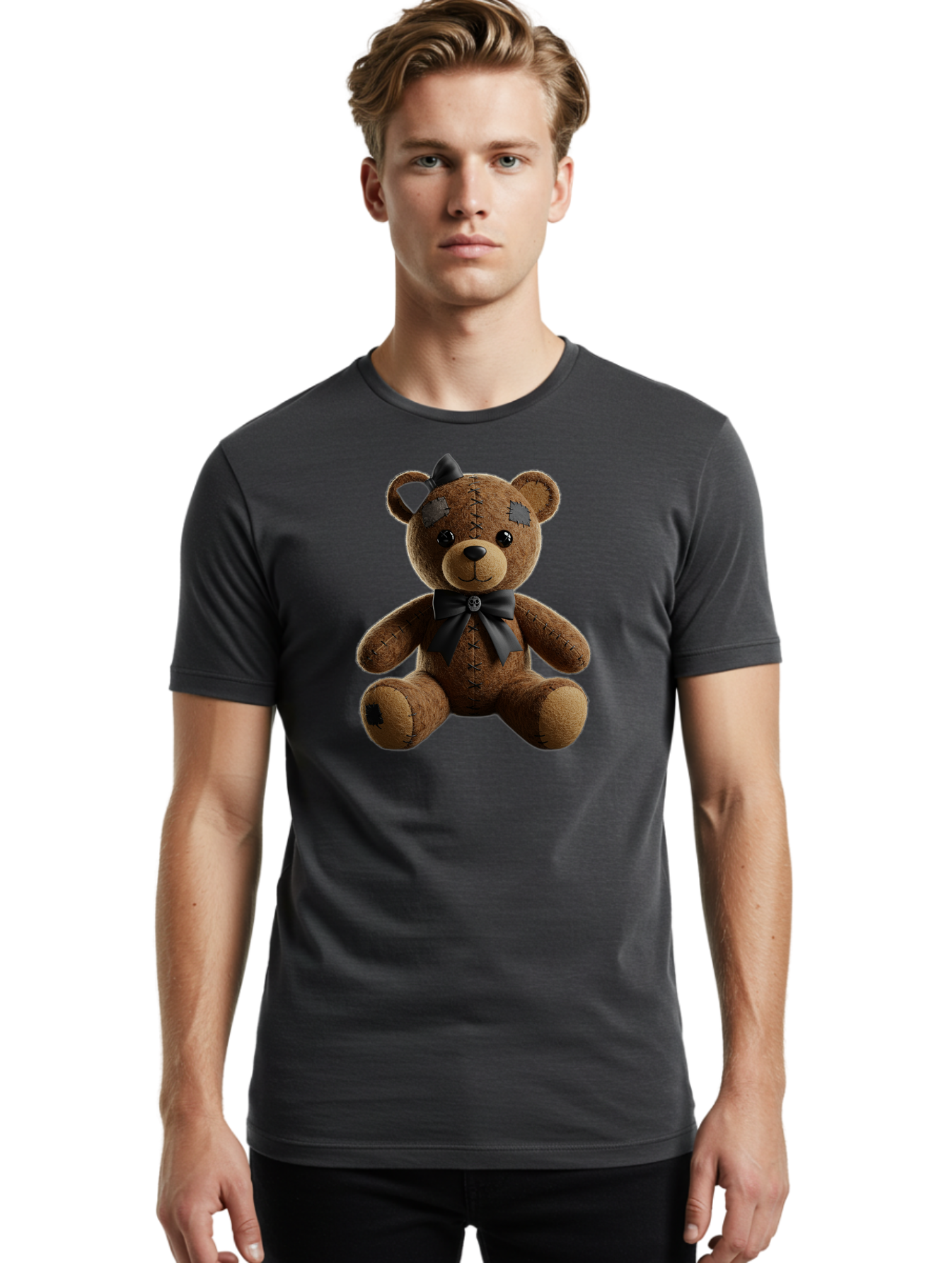 Torn-Teddy Men'S Graphic Tee, 100% Cotton, Comfortable Casual Summer Wear, Machine Washable, Vintage Camera, Old Camera, Antique Camera, Black Camera, Classic Photography, Photography Equipment, Nostalgic Device, Film Camera, Camera Art Bag067 16
